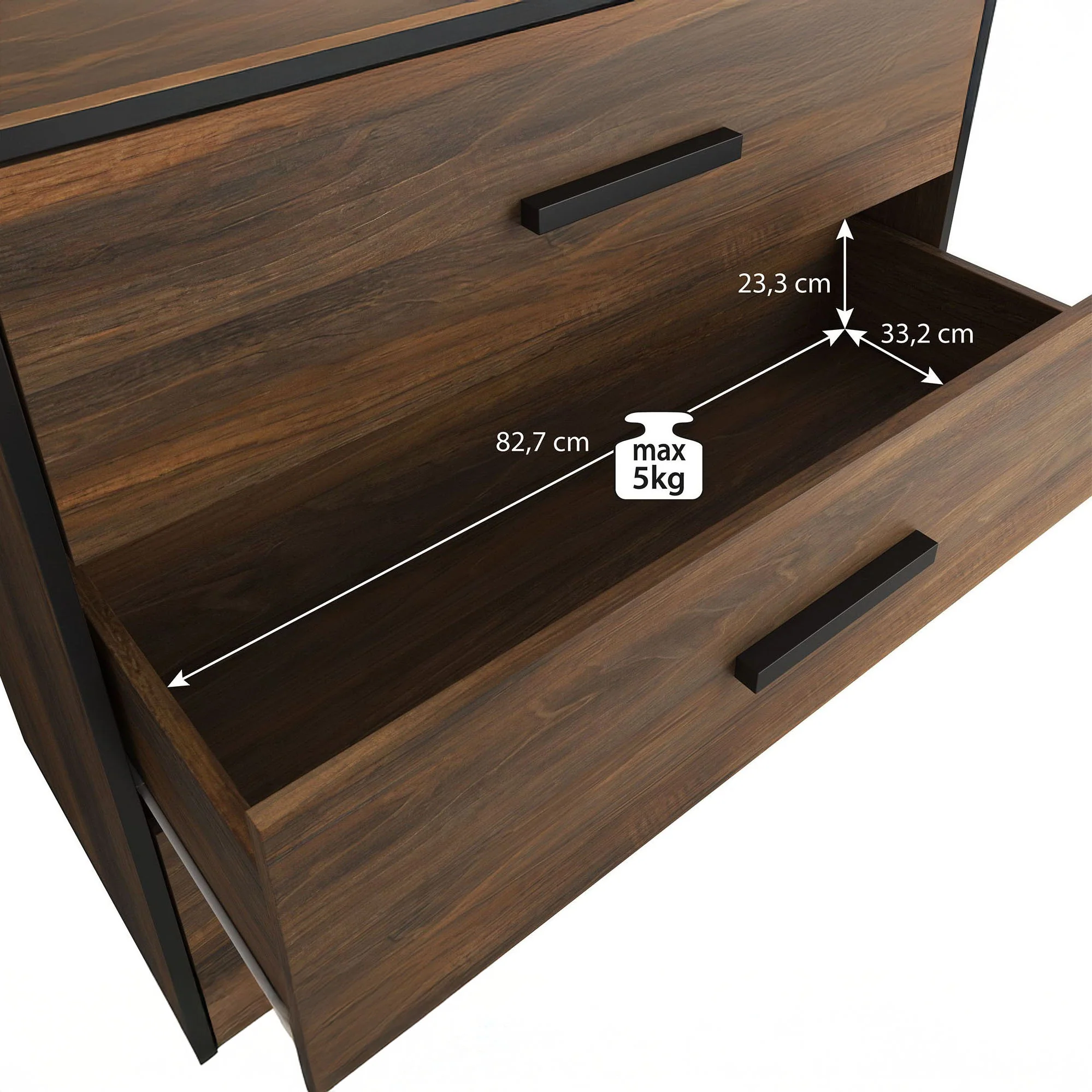 Frey - Ladekast - Donker eiken/zwart - 91x40x95 cm - Image 6