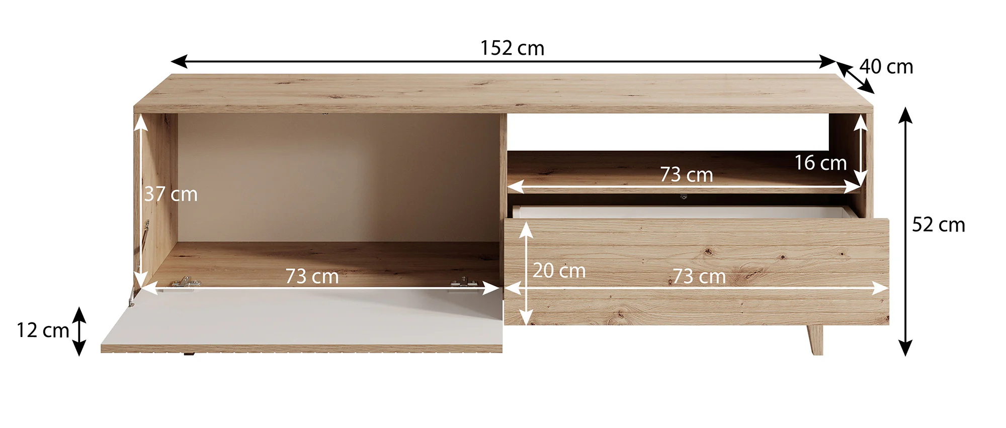 Fuzeta - TV-Meubel - Eiken - 152 cm - Image 5