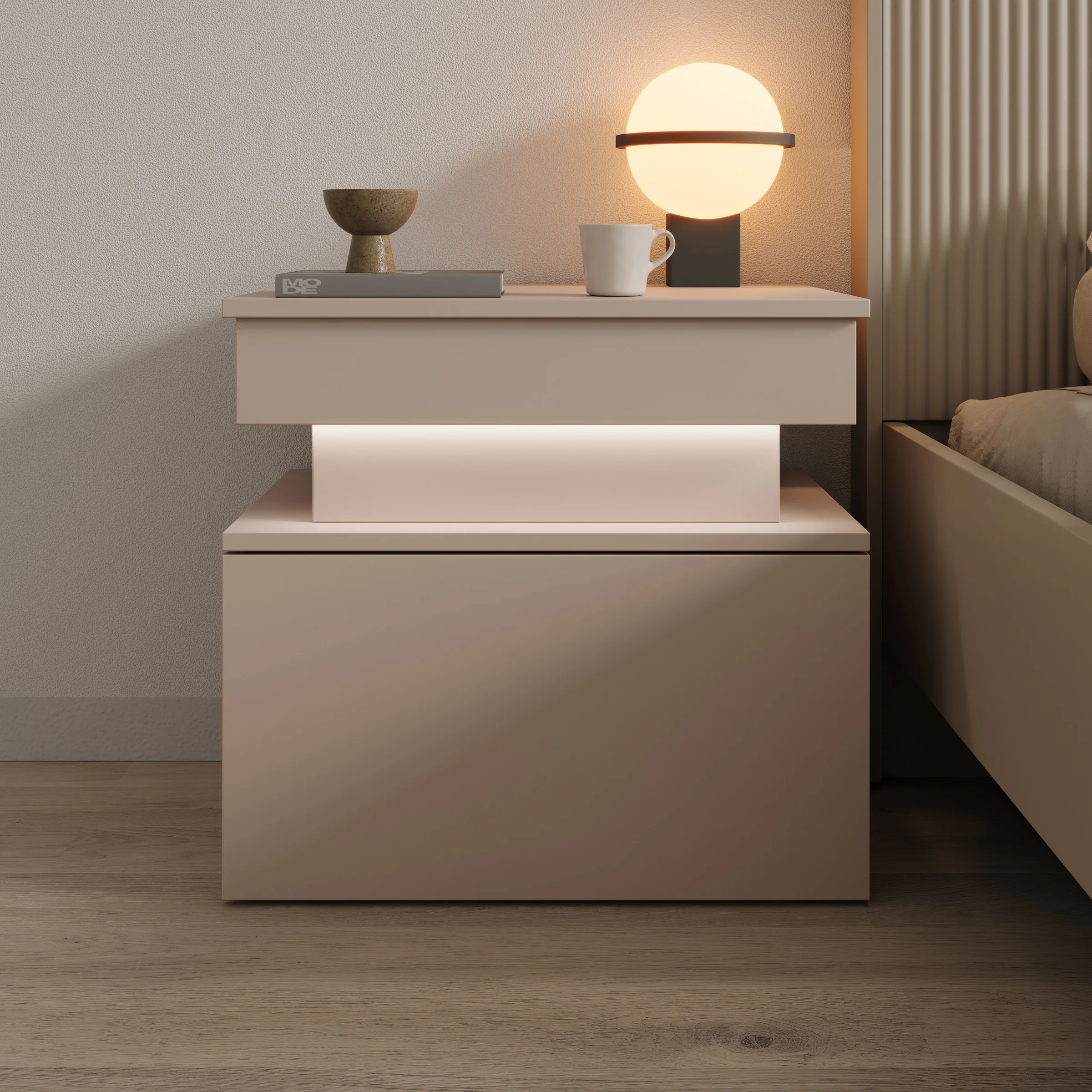 Galan - Nachtkastje - Beige - 55x39x51 cm - Image 3