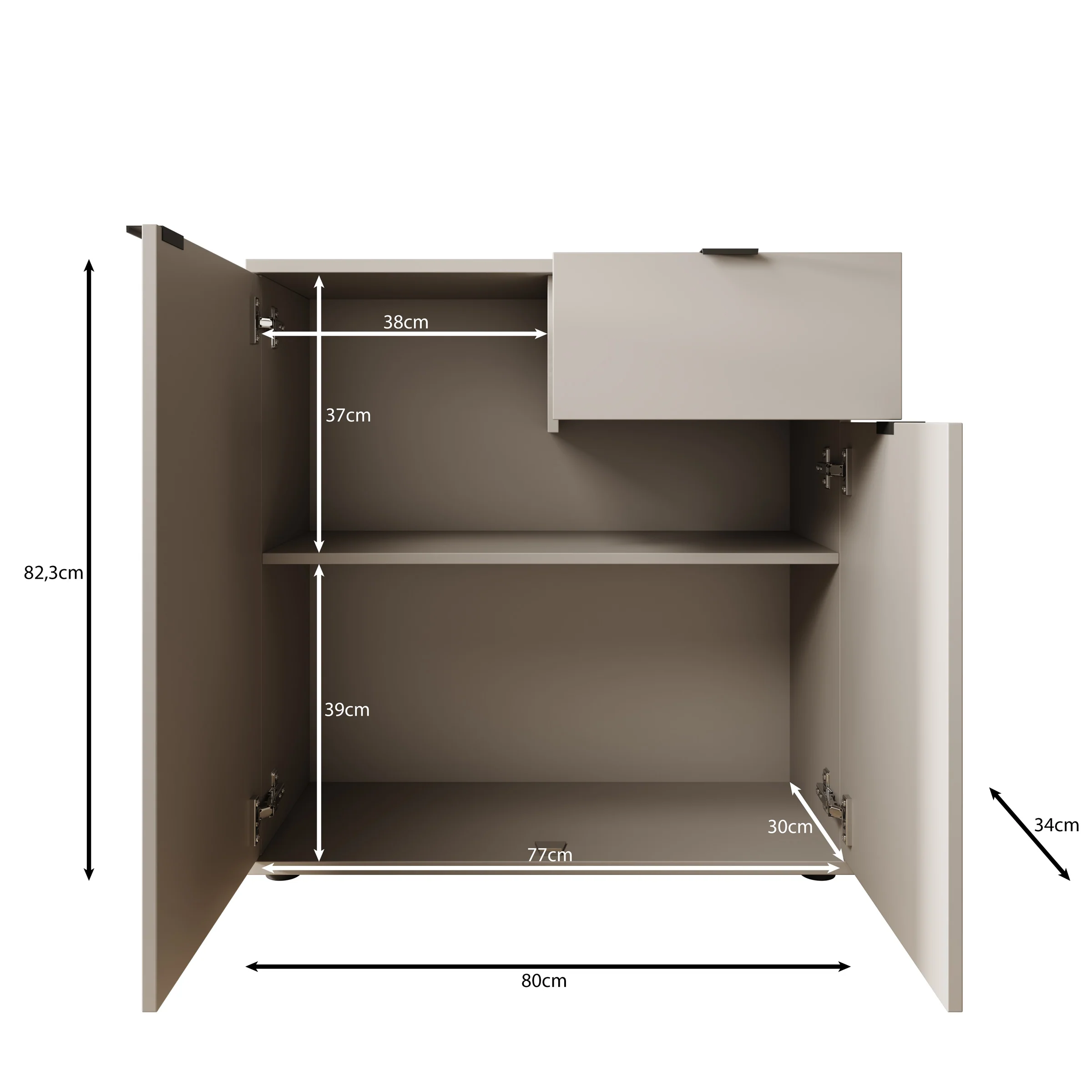Galeno 2 - Dressoir - Lichtgrijs - 80x34x82 cm - Image 6