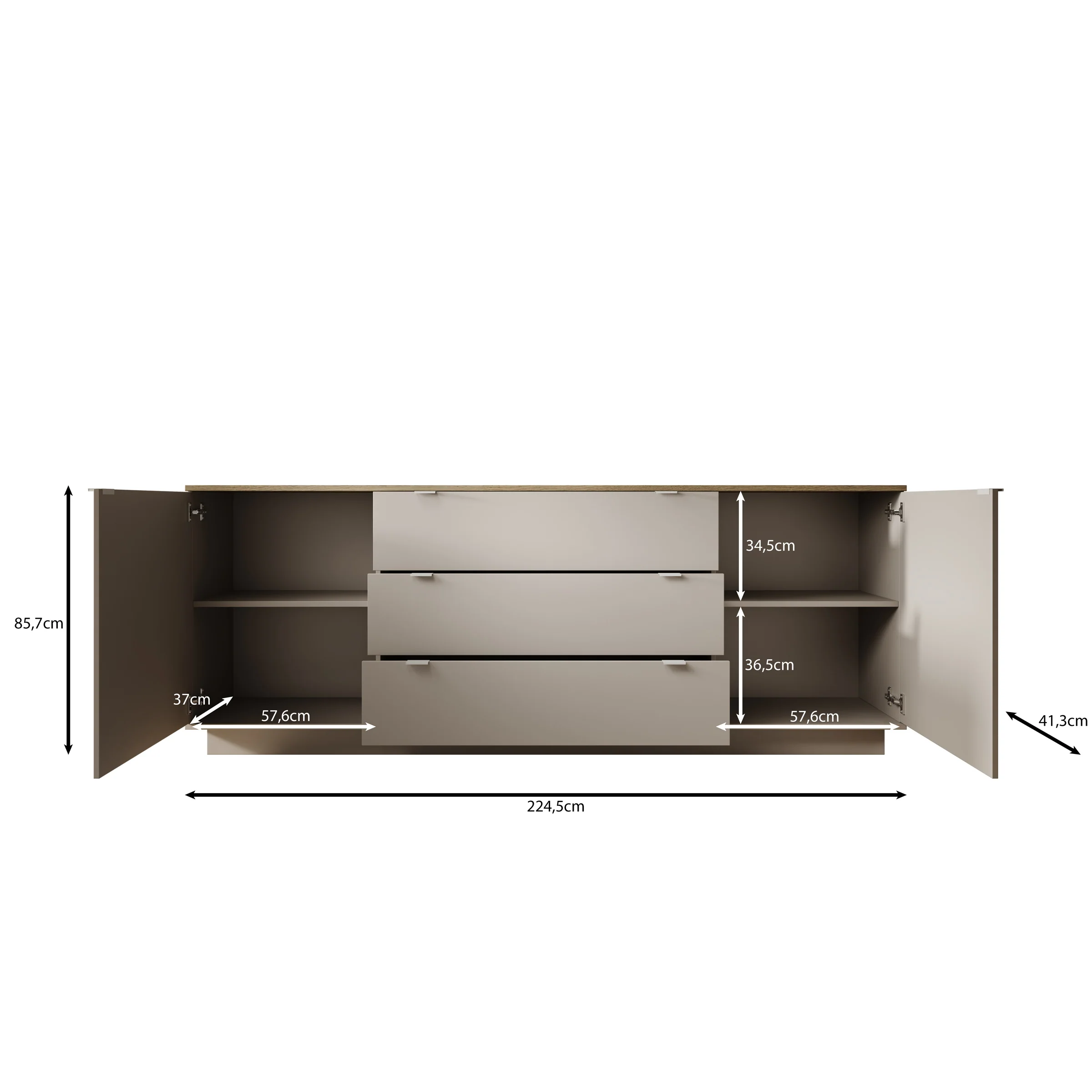 Galeno - Dressoir - Groen - 225x41x86 cm - Image 6