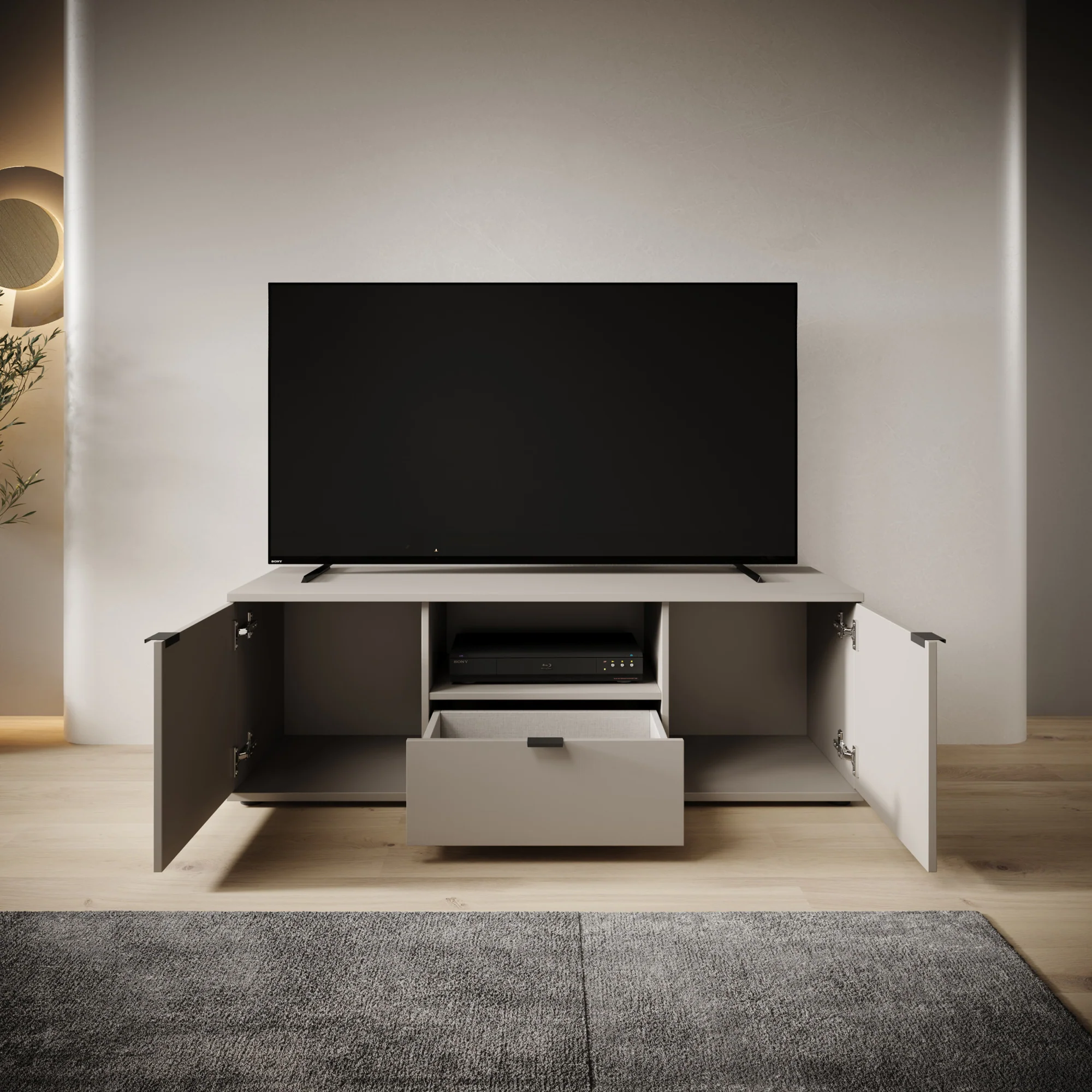 Galeno - TV-Meubel - Beige - 130x41x44 cm - Image 2