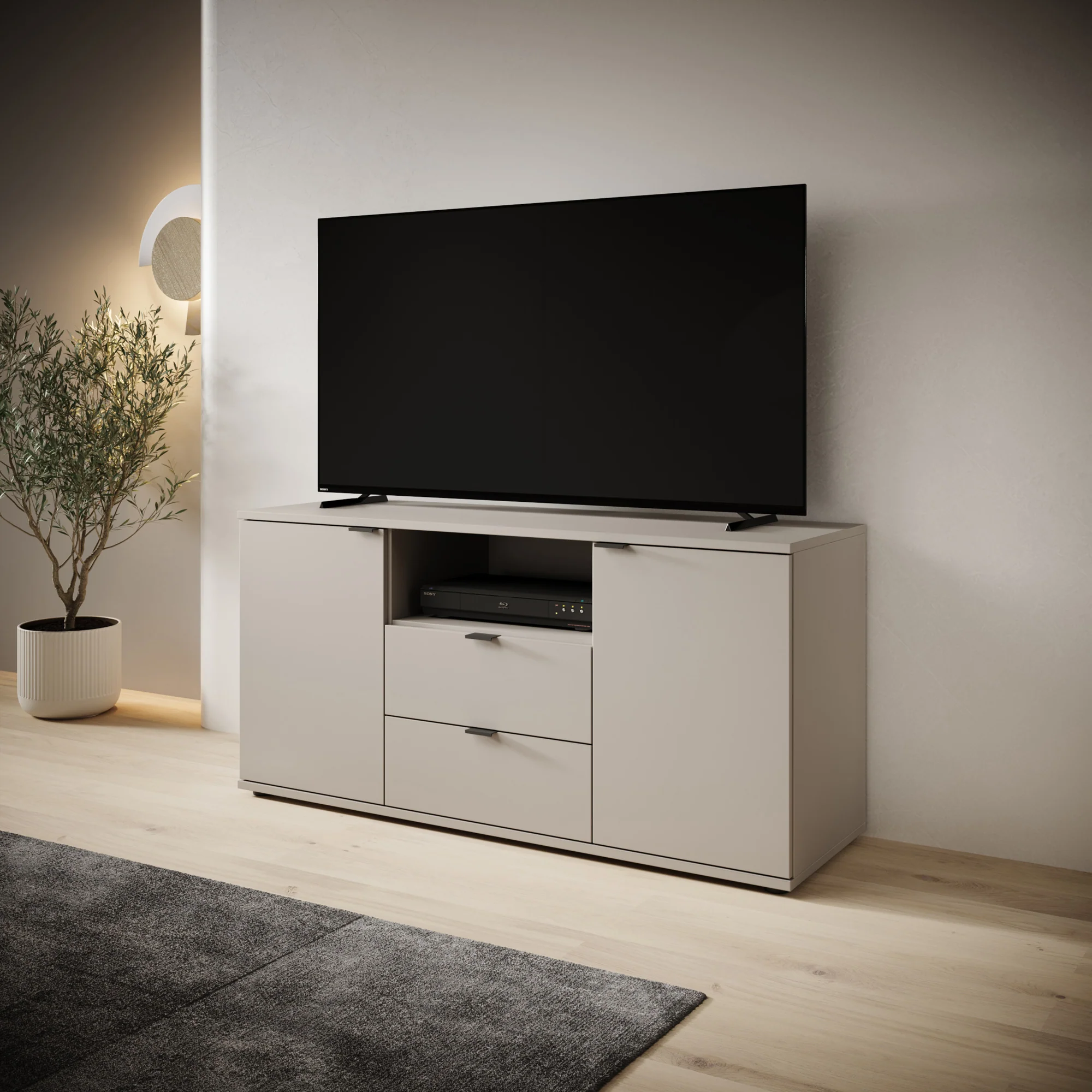 Galeno - TV-Meubel - Beige - 130x41x63 cm