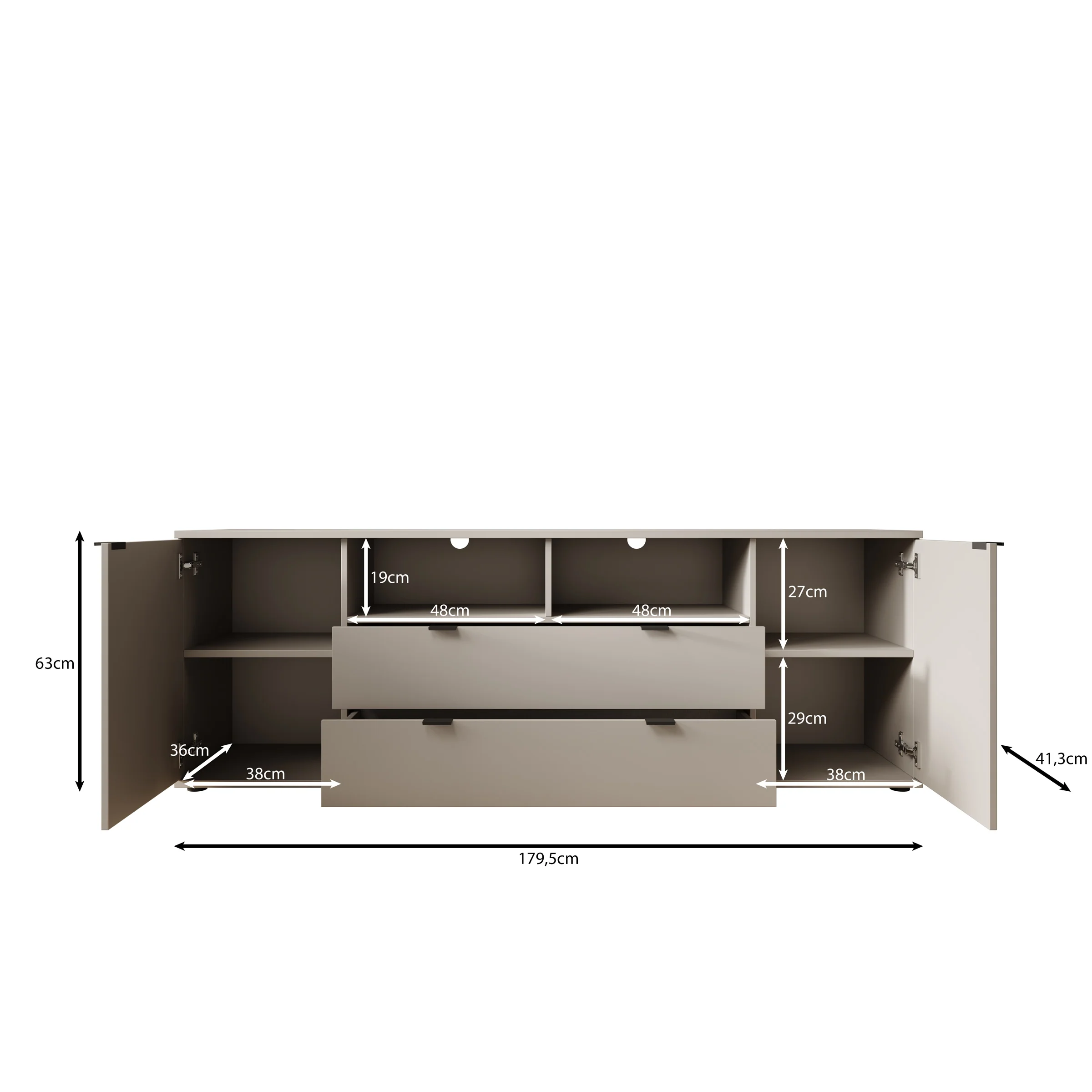 Galeno - TV-Meubel - Beige - 180x41x63 cm - Image 6