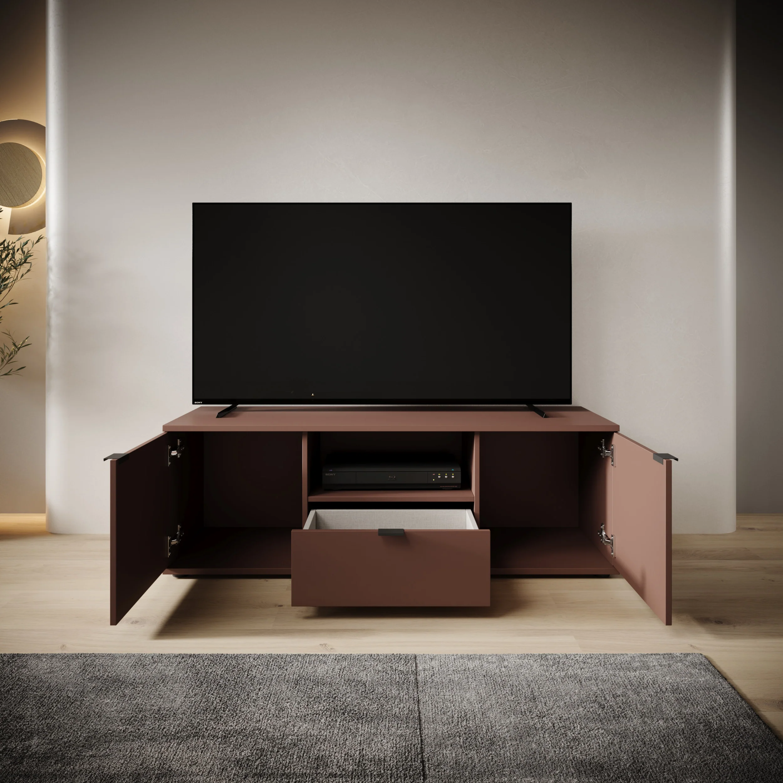 Galeno - TV-Meubel - Oudroze - 130x41x44 cm - Image 2