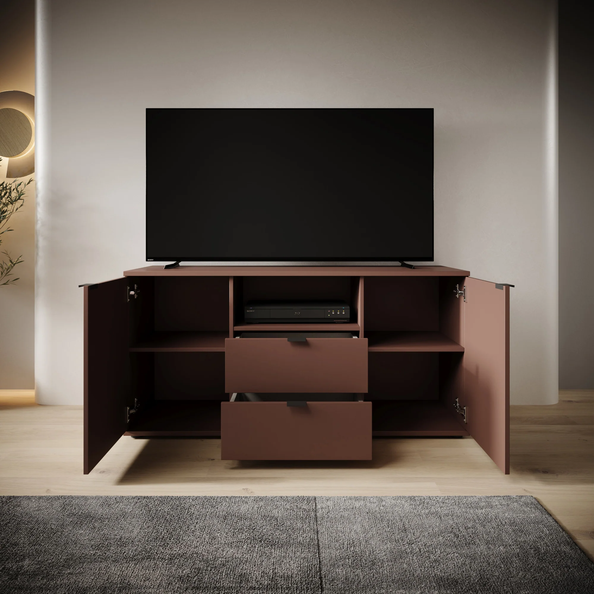 Galeno - TV-Meubel - Oudroze - 130x41x63 cm - Image 2