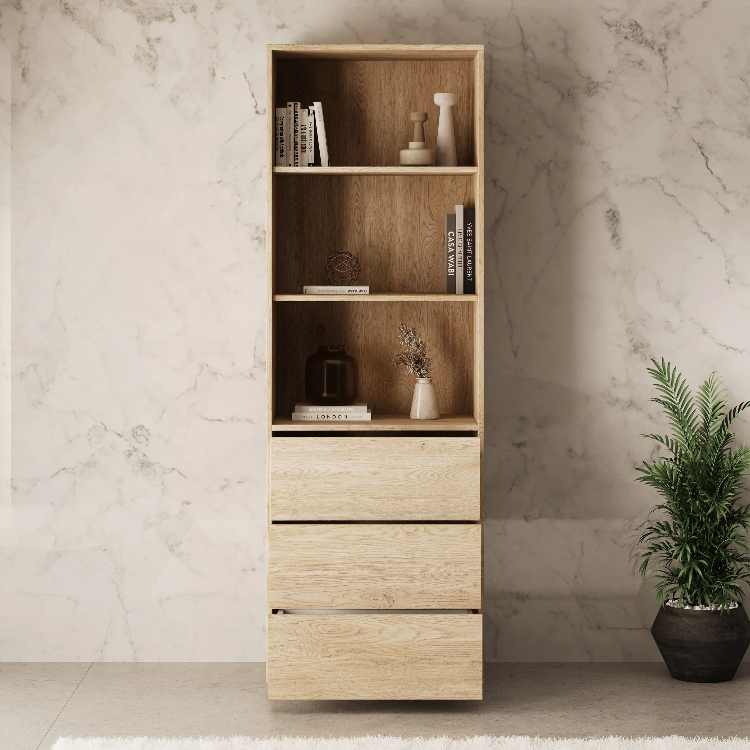 Gideon - Boekenkast - Eikenpatroon - 60x40x178 cm - Image 2