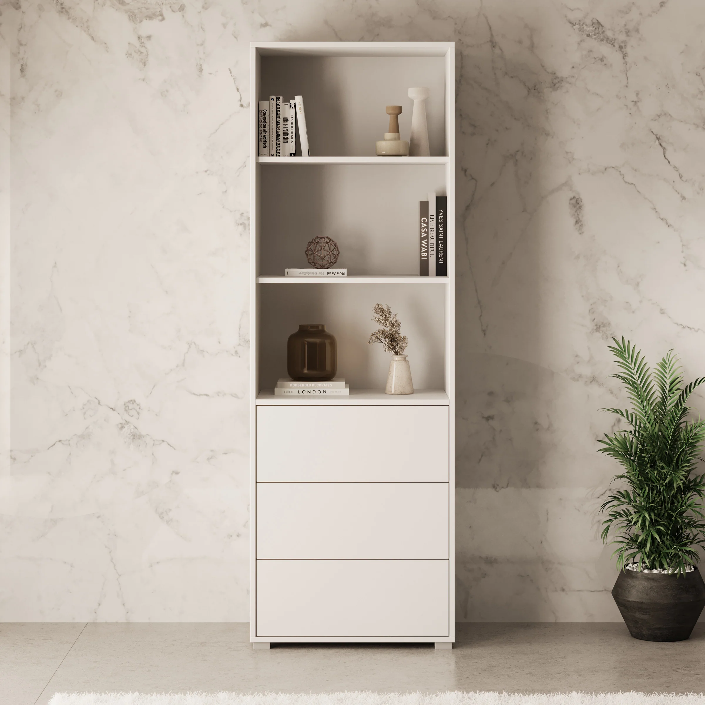Gideon - Boekenkast - Wit - 60x40x178 cm - Image 3
