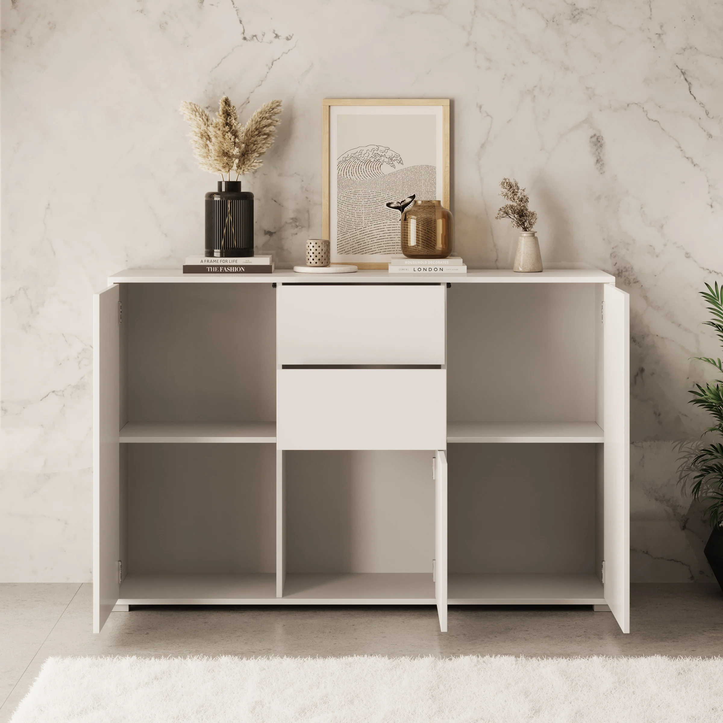 Gideon - Dressoir - Wit - 141x41x93 cm - Image 2