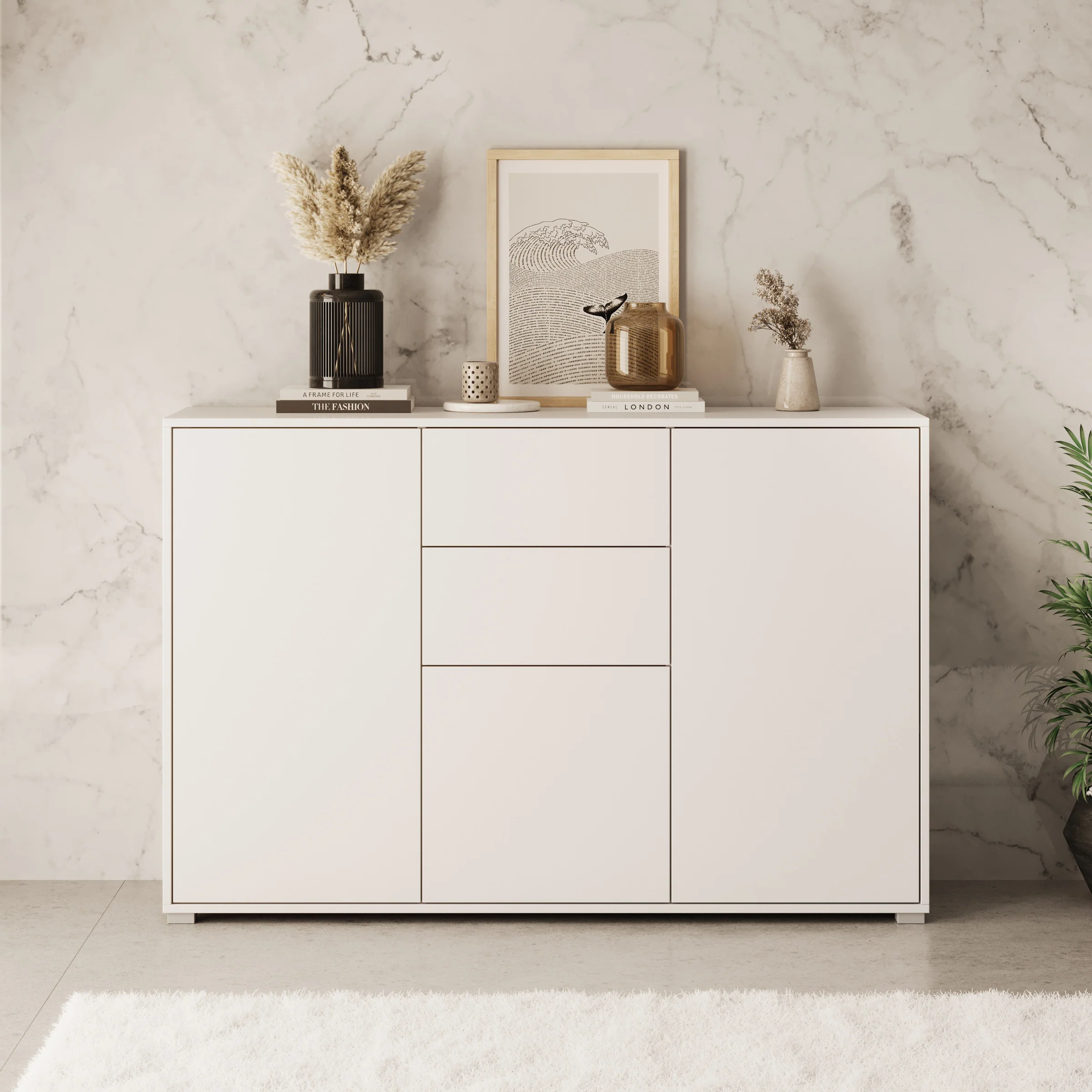 Gideon - Dressoir - Wit - 141x41x93 cm - Image 3