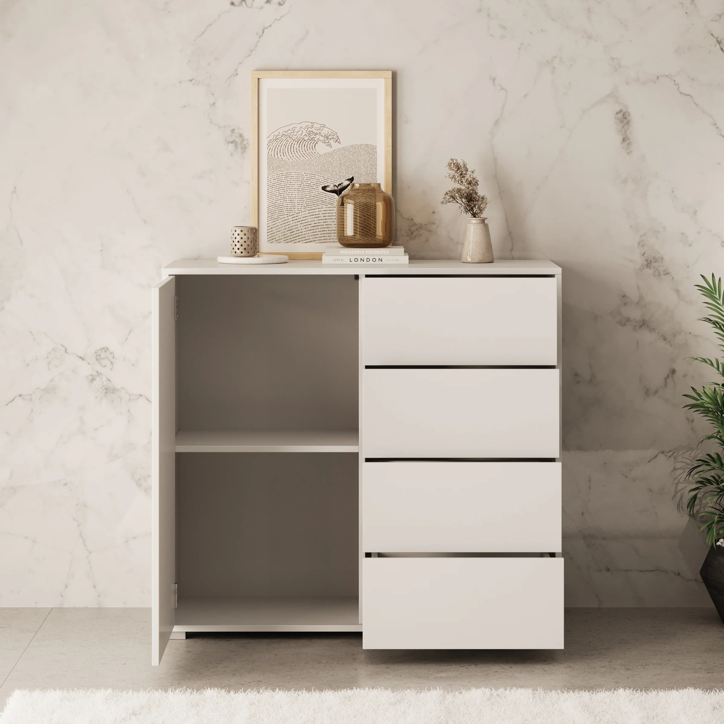 Gideon - Dressoir - Wit - 100x41x93 cm - Image 2