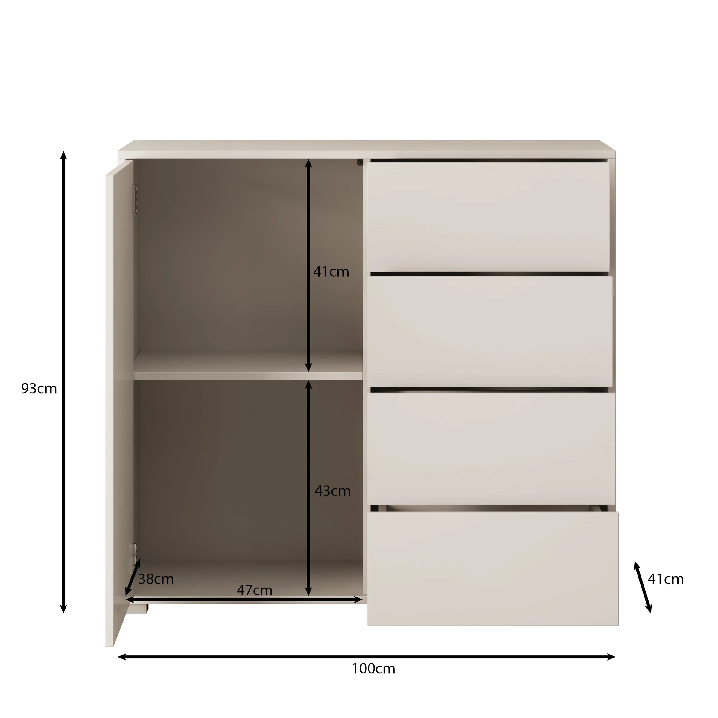 Gideon - Dressoir - Wit - 100x41x93 cm - Image 5