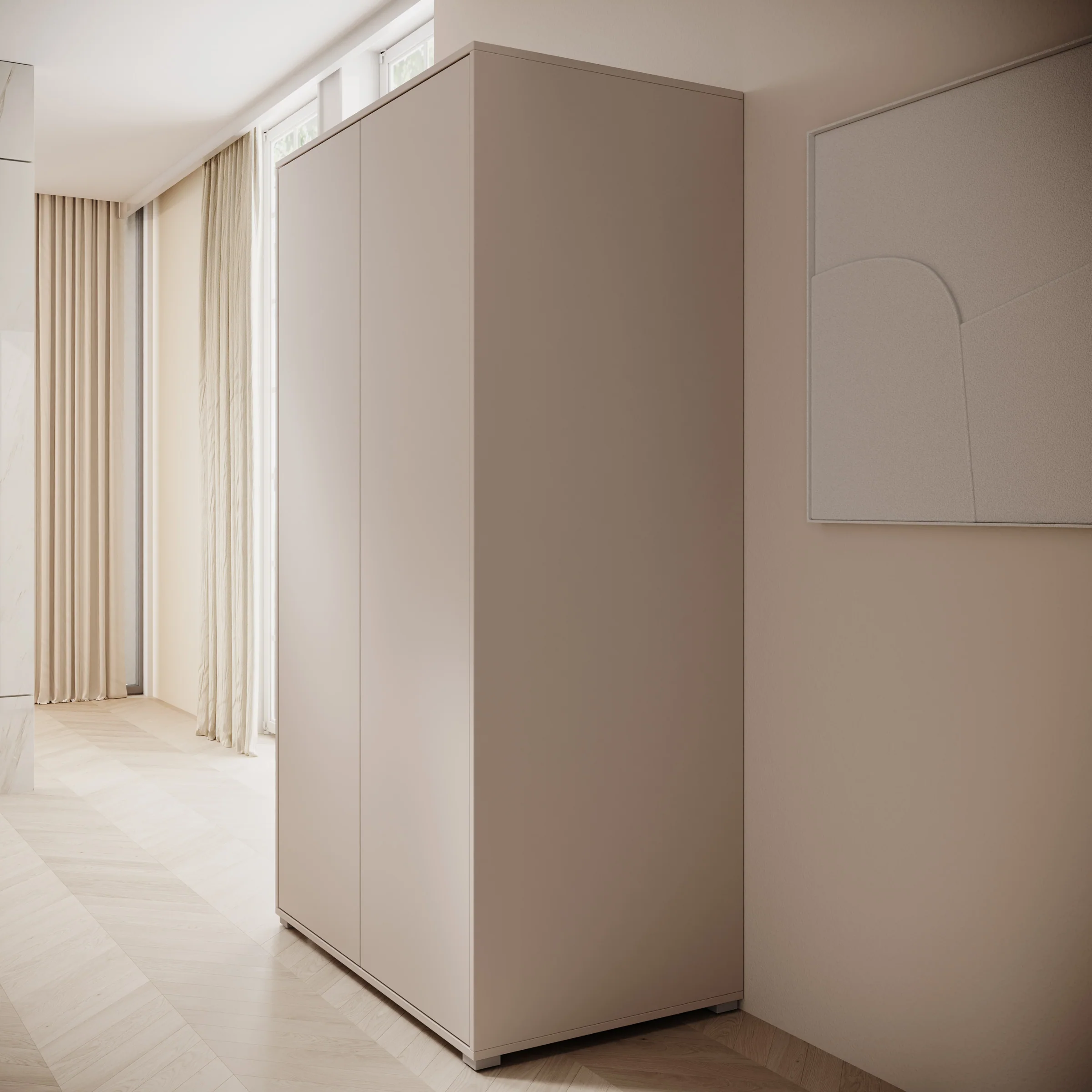 Gideon - Kledingkast 2-deurs - Beige - 100x59x178 cm - Image 4