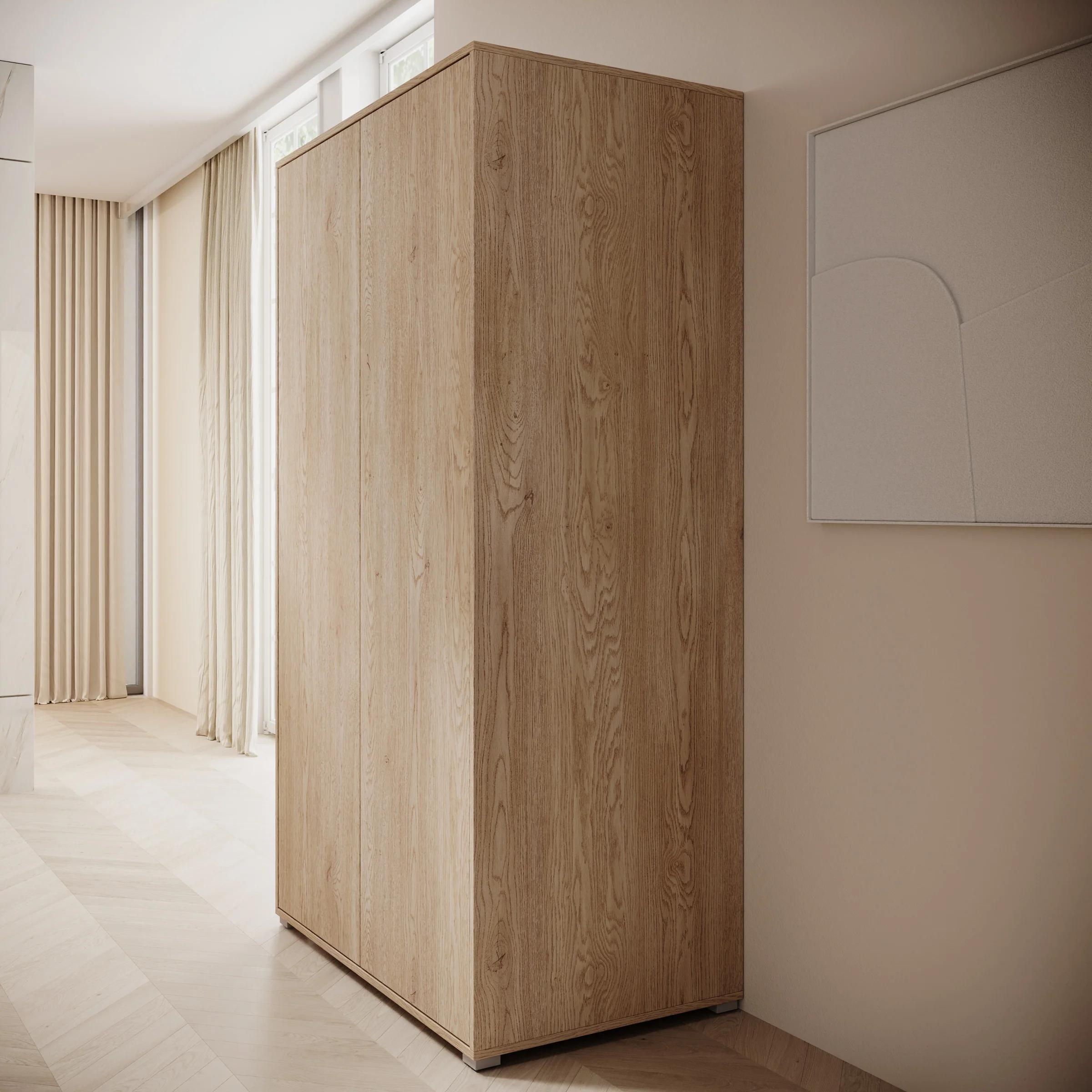 Gideon - Kledingkast 2-deurs - Eikenpatroon - 100x59x178 cm - Image 4
