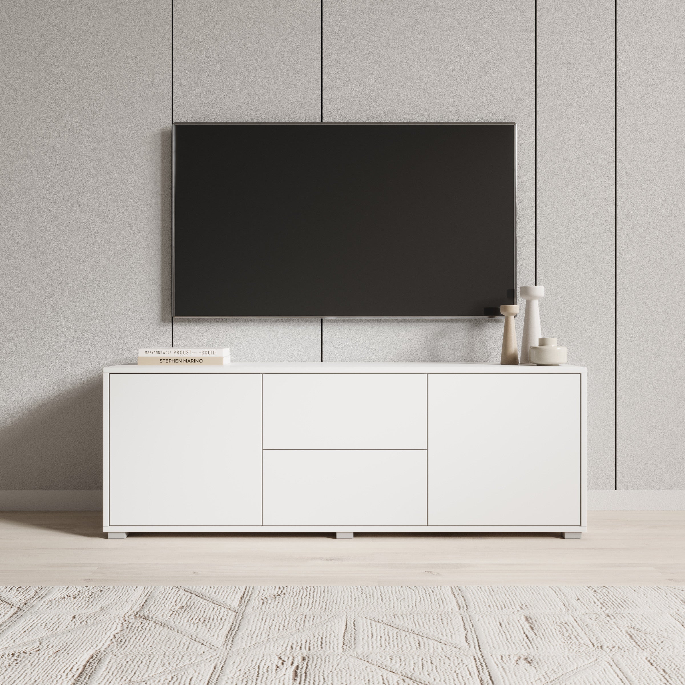 Gideon - TV-Meubel - Wit - 141x41x50 cm - Image 3