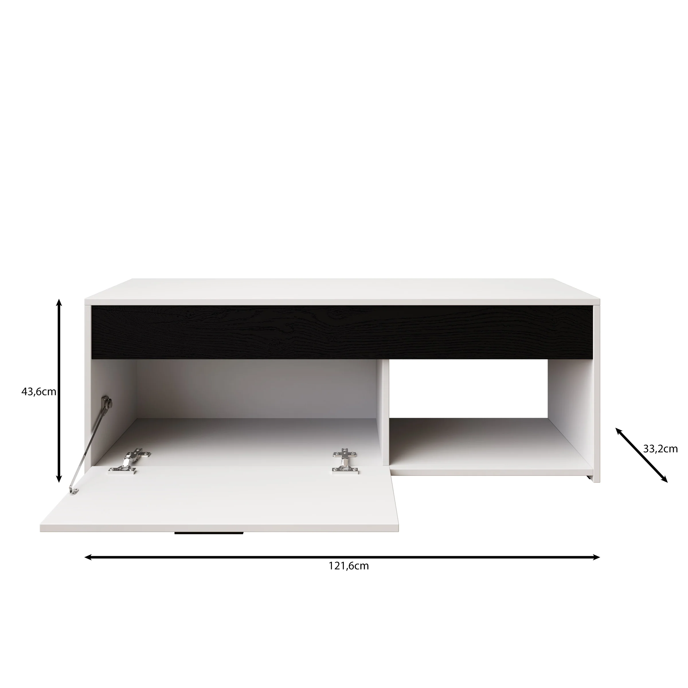 Gren - TV-Meubel - Wit/Zwart - 122x33x44 cm - Image 6