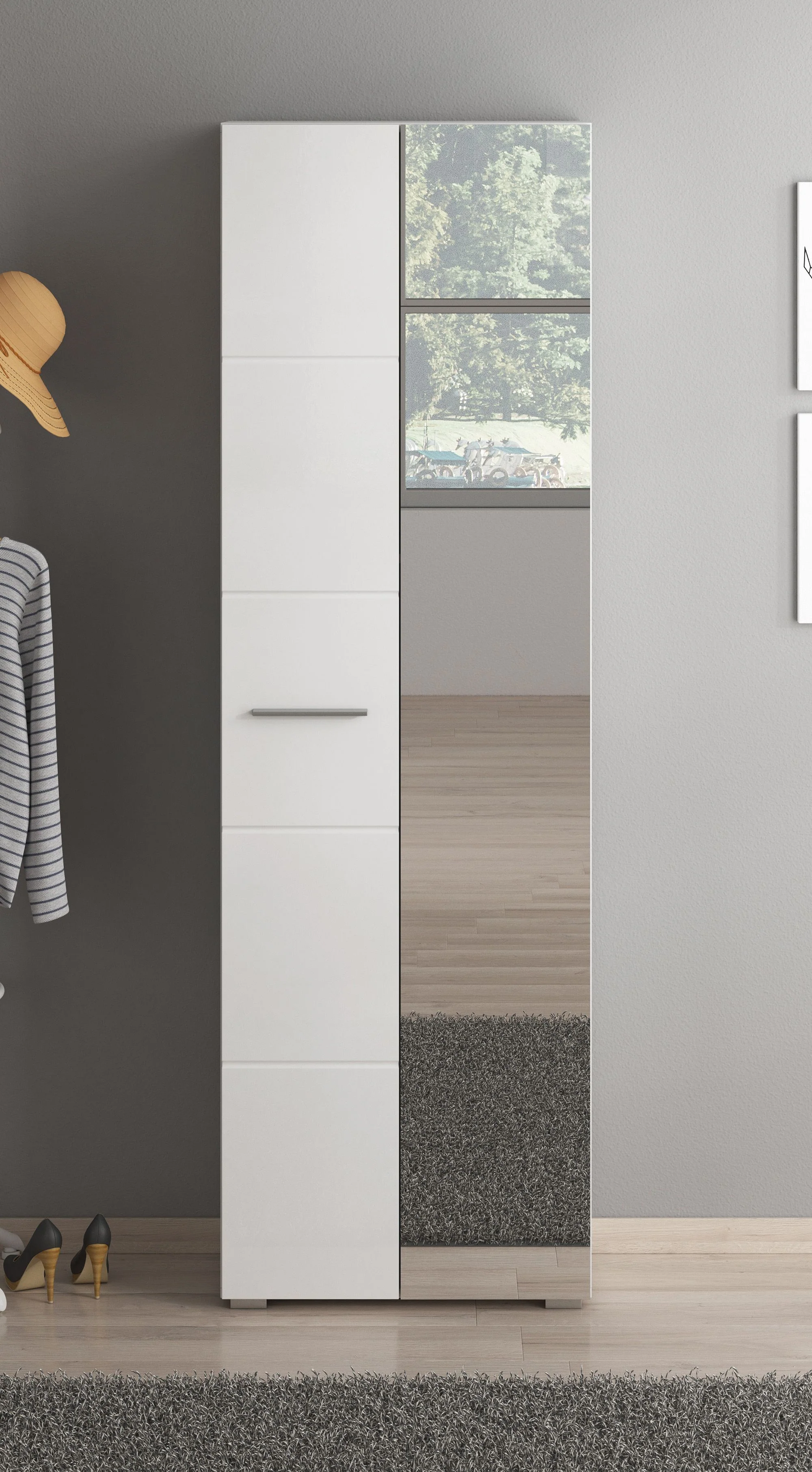 Bailey - Halkast 2-deurs - Wit - 60x35x192 cm - Image 3