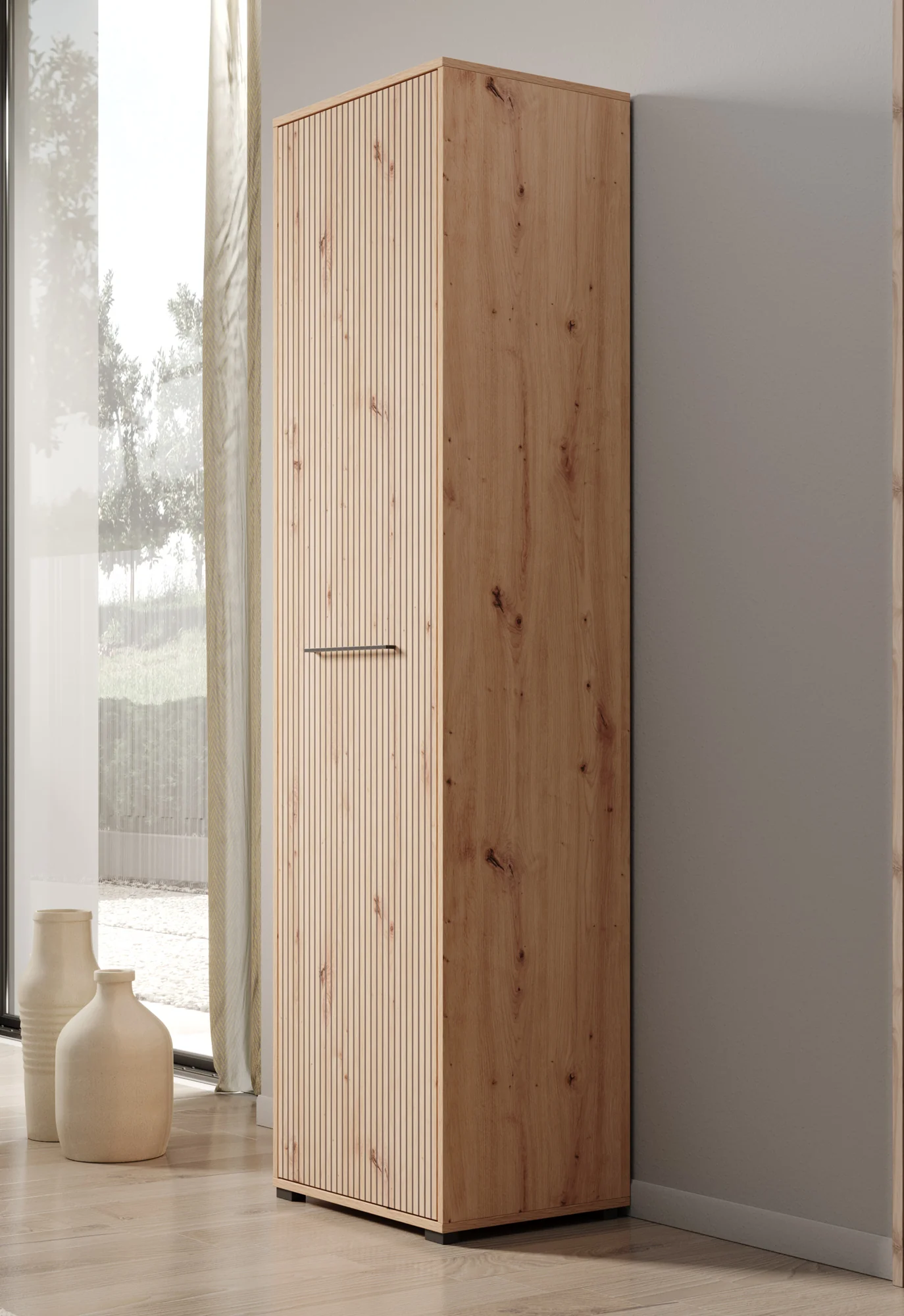 Lobos - Halkast met deur - Eiken - 55x40x197 cm - Image 4