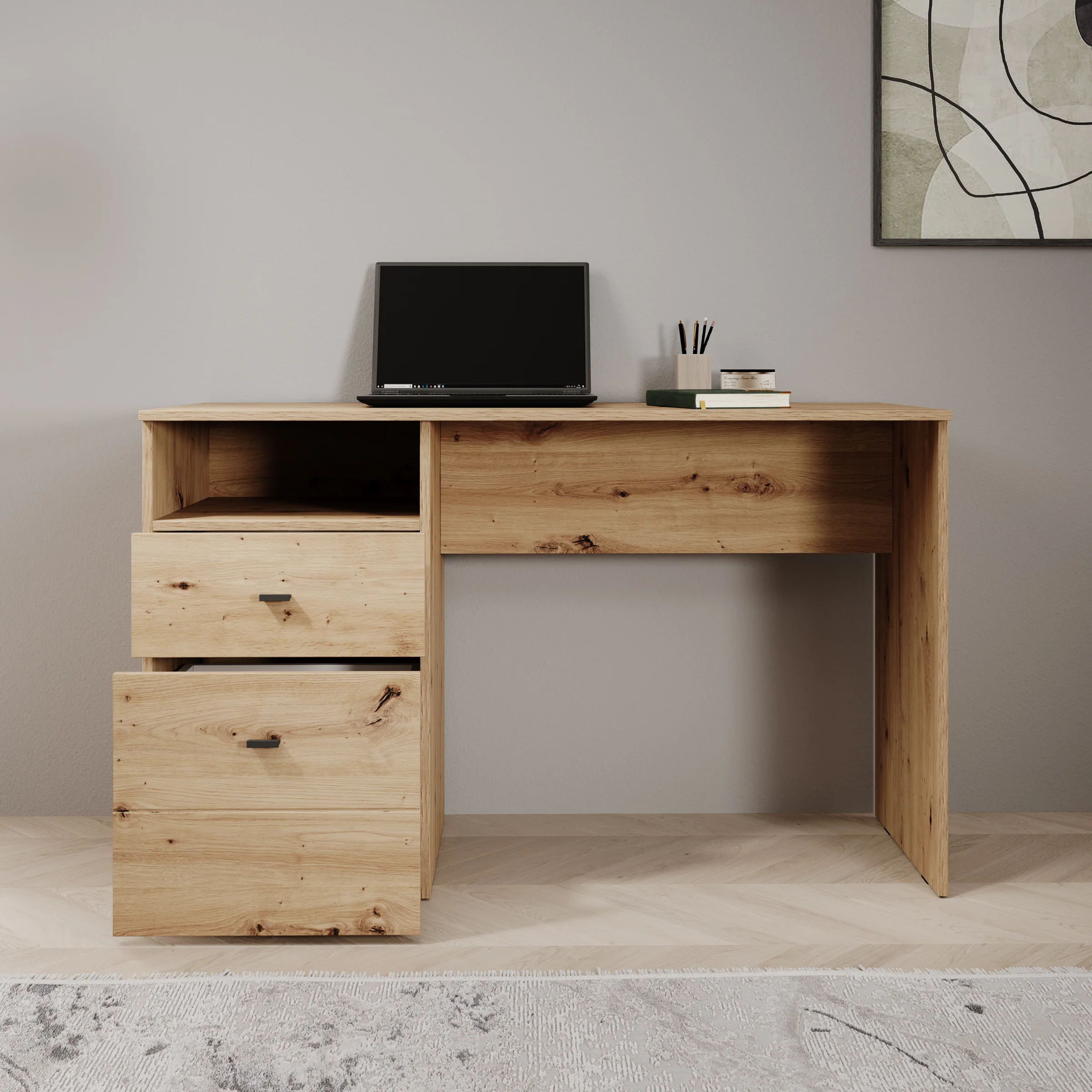 Haroa - Bureau - Eikenpatroon - 127x51x77 cm - Image 2