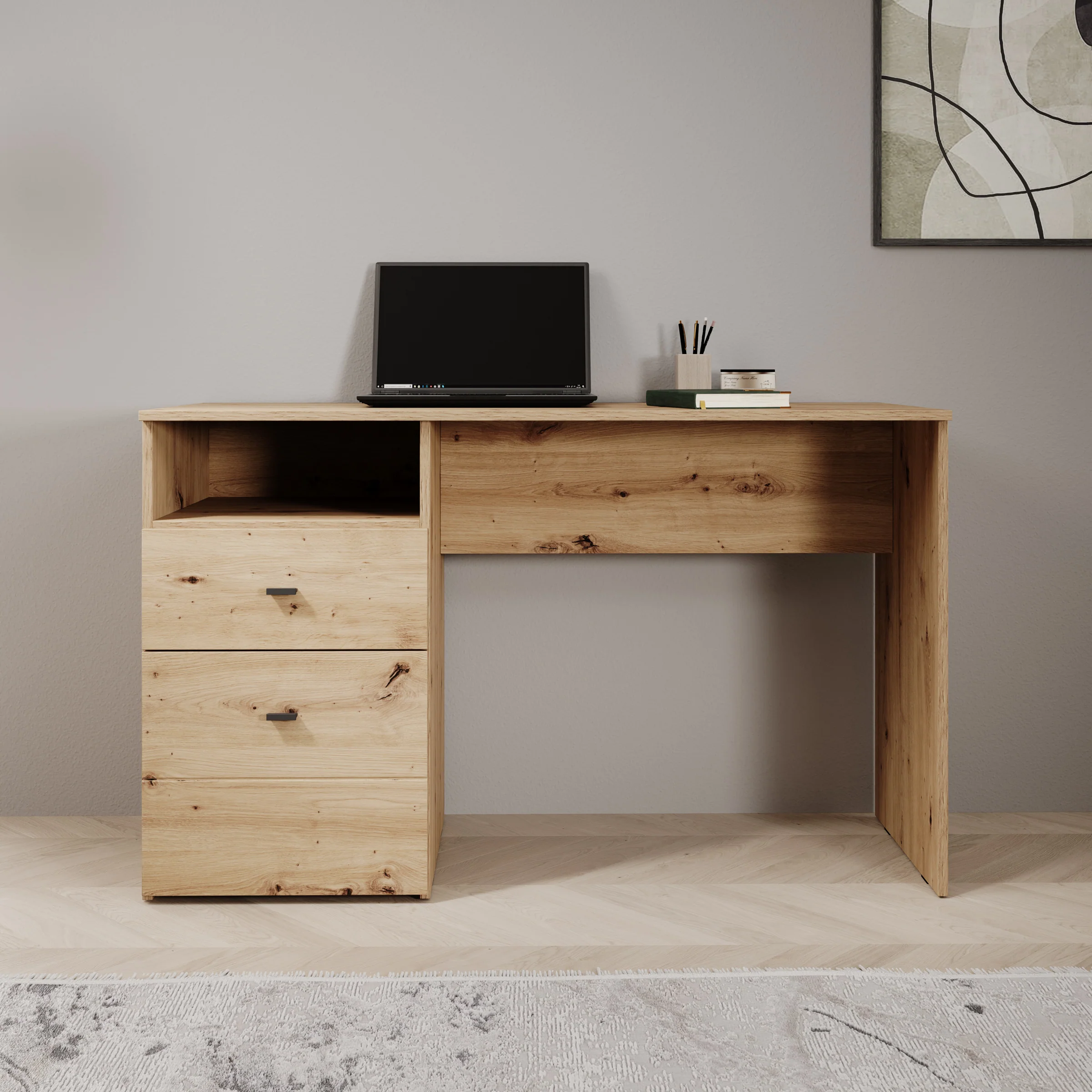 Haroa - Bureau - Eikenpatroon - 127x51x77 cm - Image 3