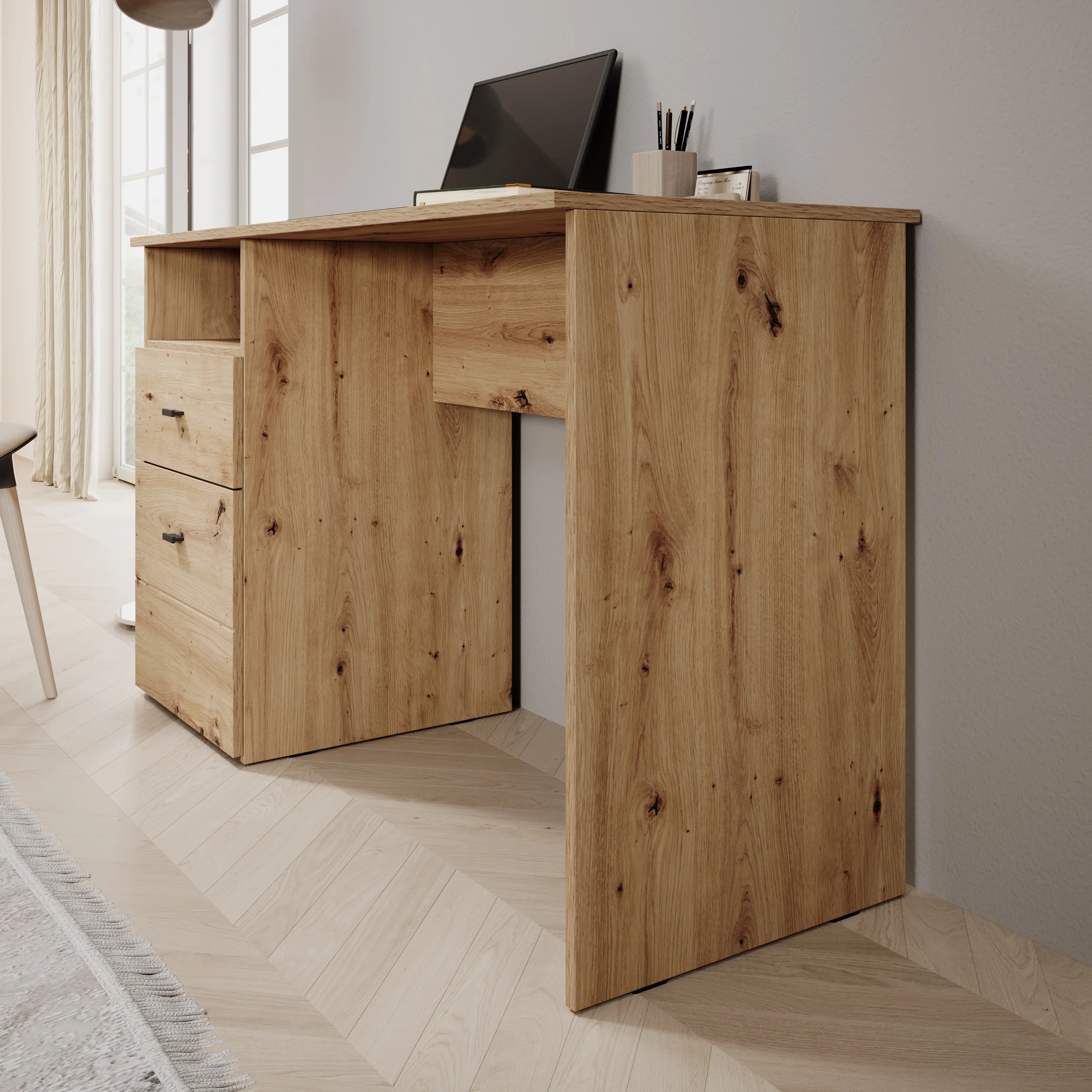 Haroa - Bureau - Eikenpatroon - 127x51x77 cm - Image 4
