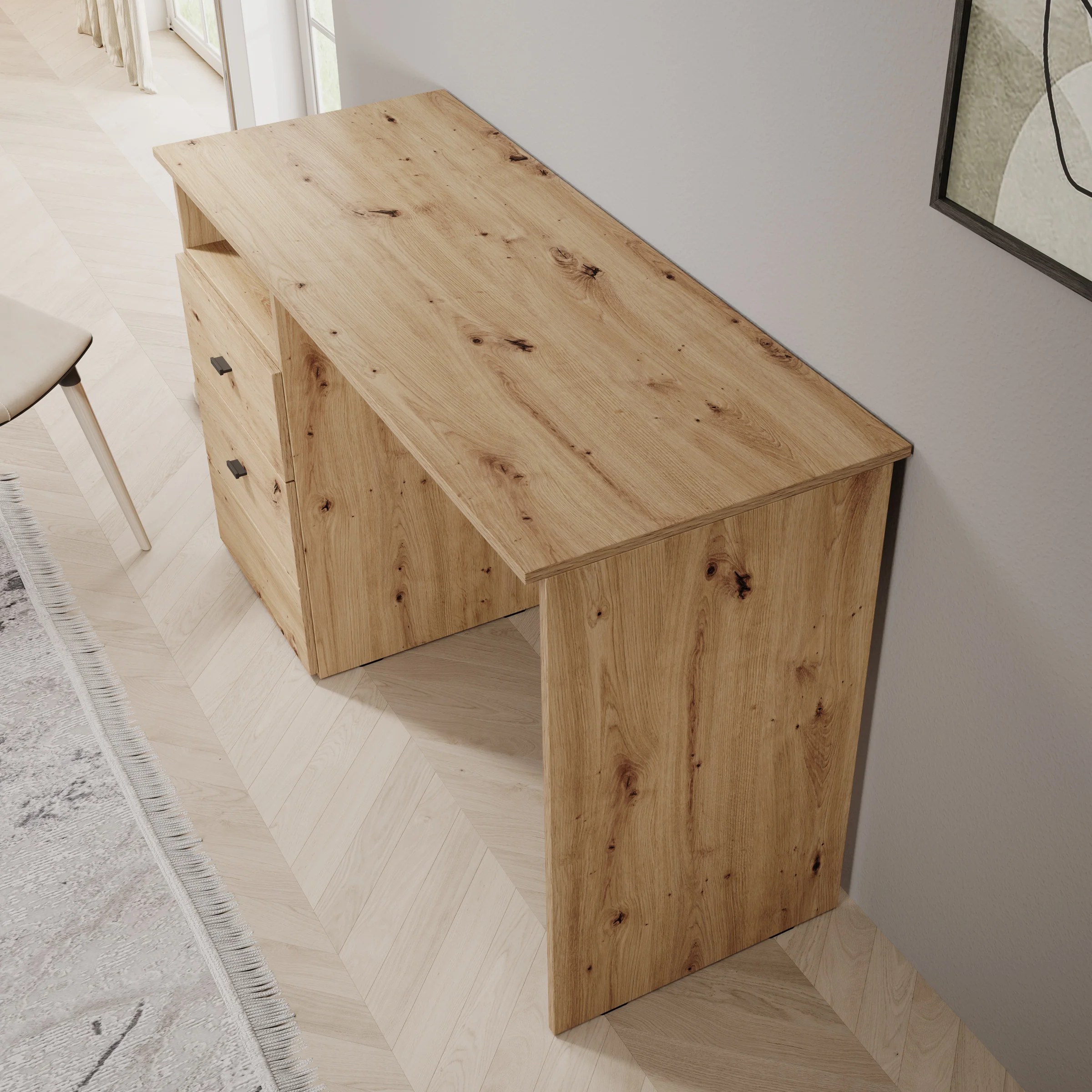 Haroa - Bureau - Eikenpatroon - 127x51x77 cm - Image 5
