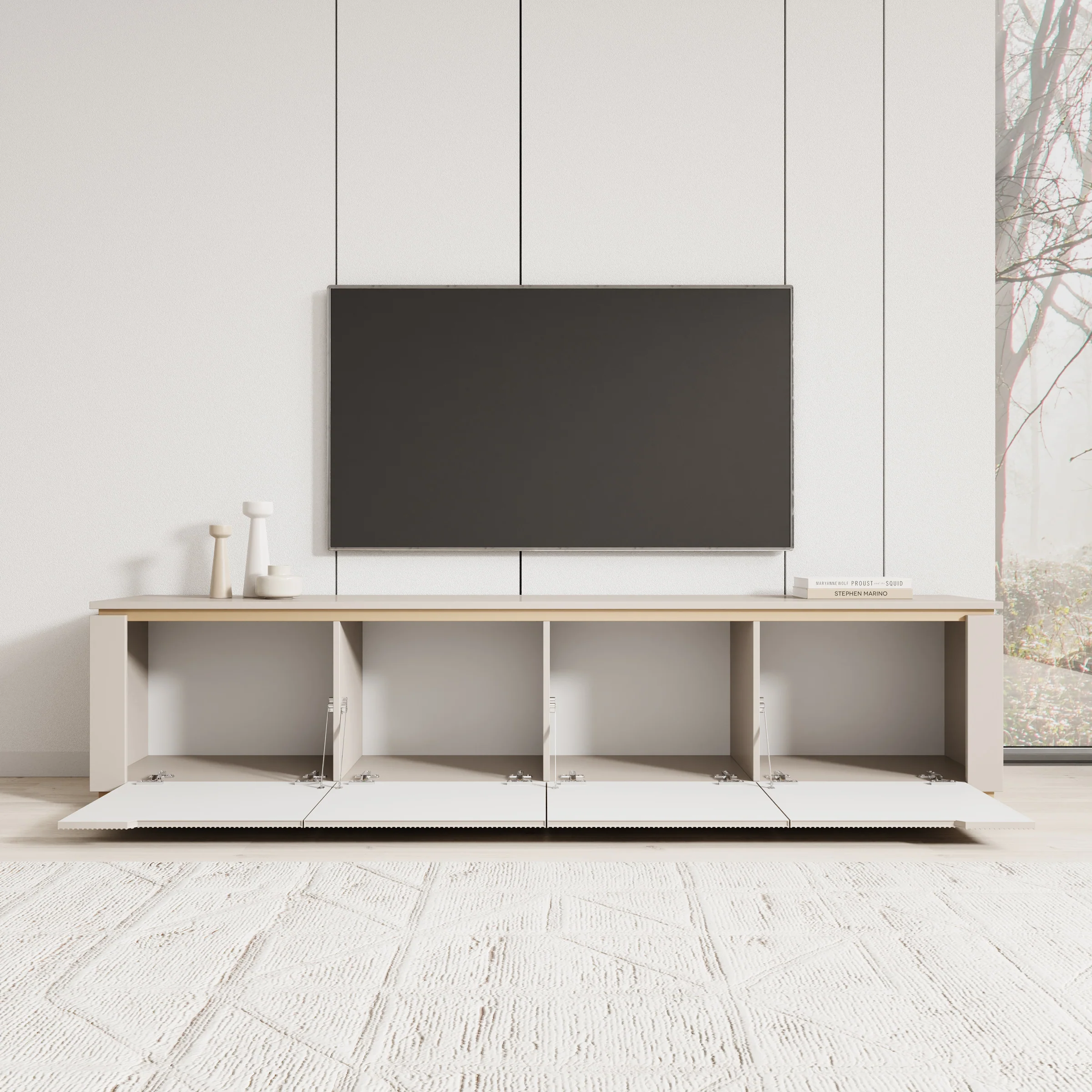 Harper - TV-Meubel - Beige - 219x40x50 cm - Image 2