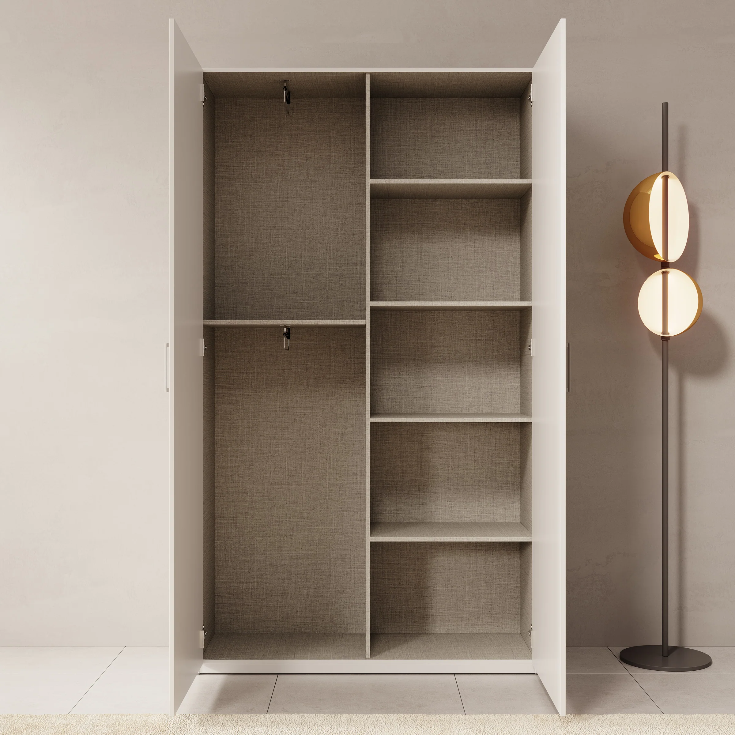 Havron - Kledingkast 2 deurs - Wit - 120x42x211 cm - Image 2