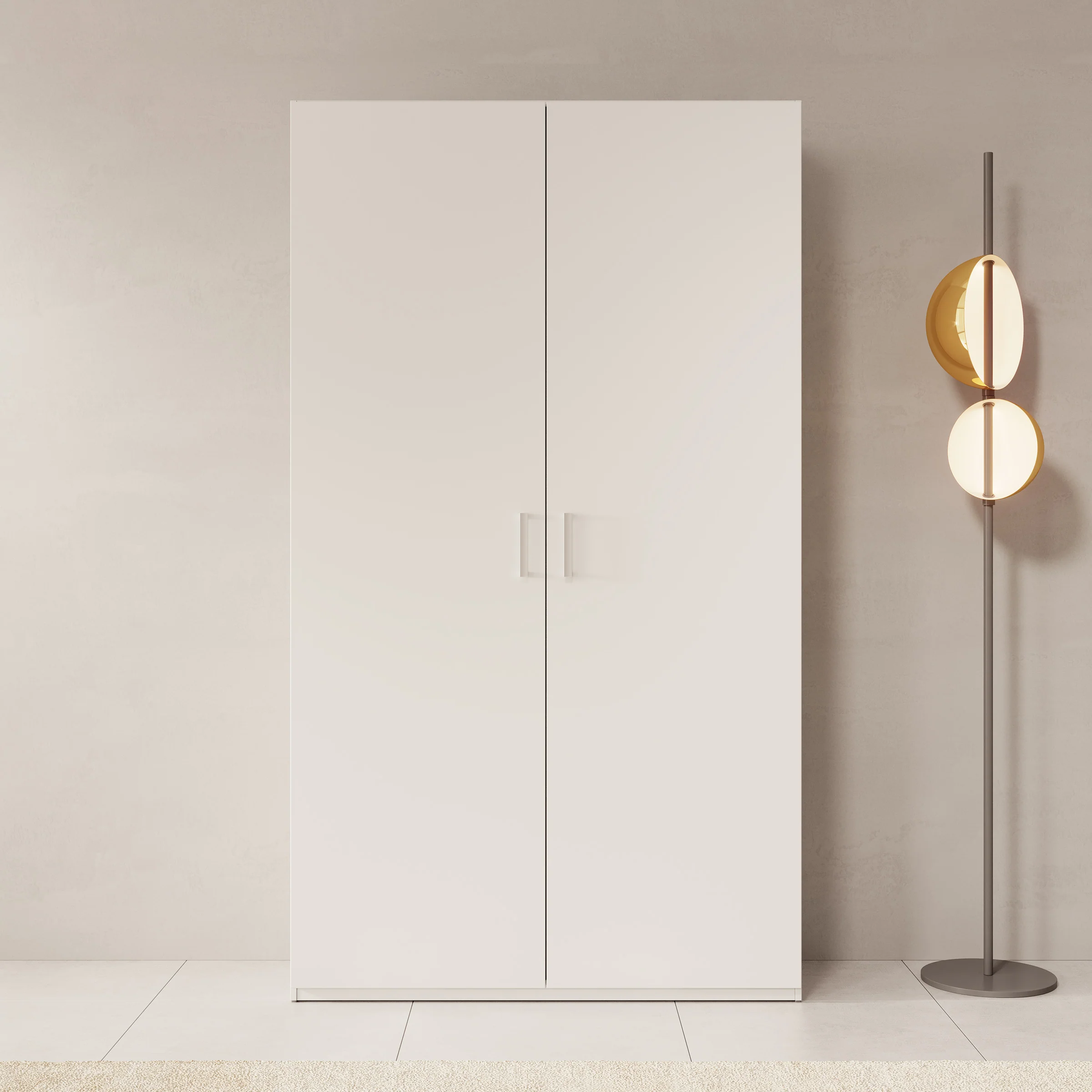 Havron - Kledingkast 2 deurs - Wit - 120x42x211 cm - Image 3