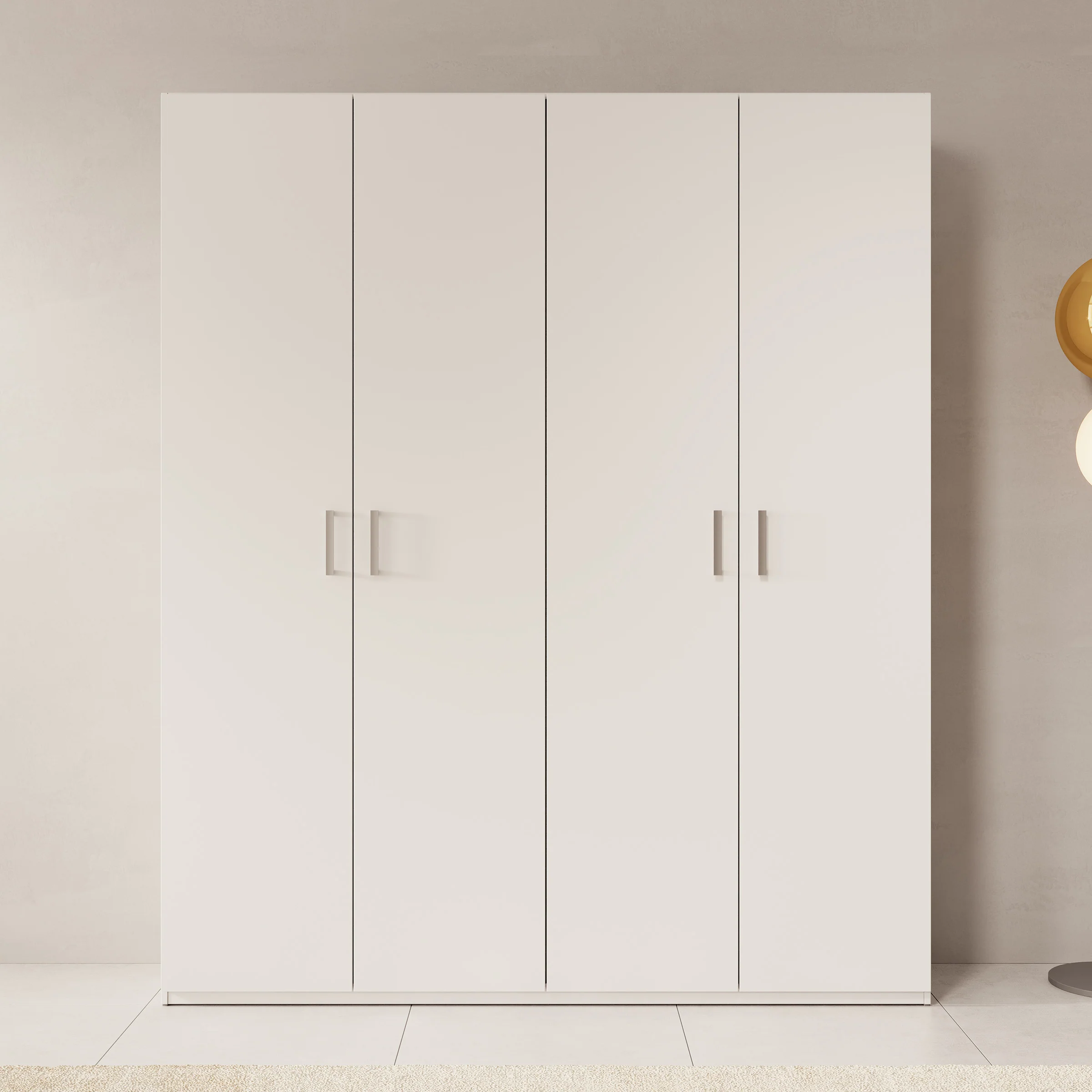 Havron - Kledingkast 4 deurs - Wit - 178x42x211 cm - Image 3