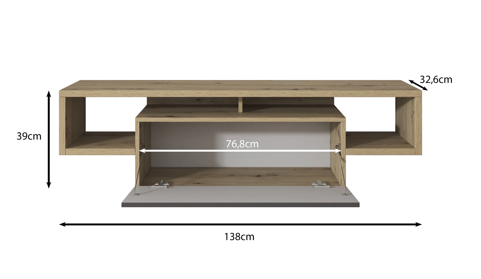 Hertha - TV-Meubel - Antraciet  - 138 cm - Image 5