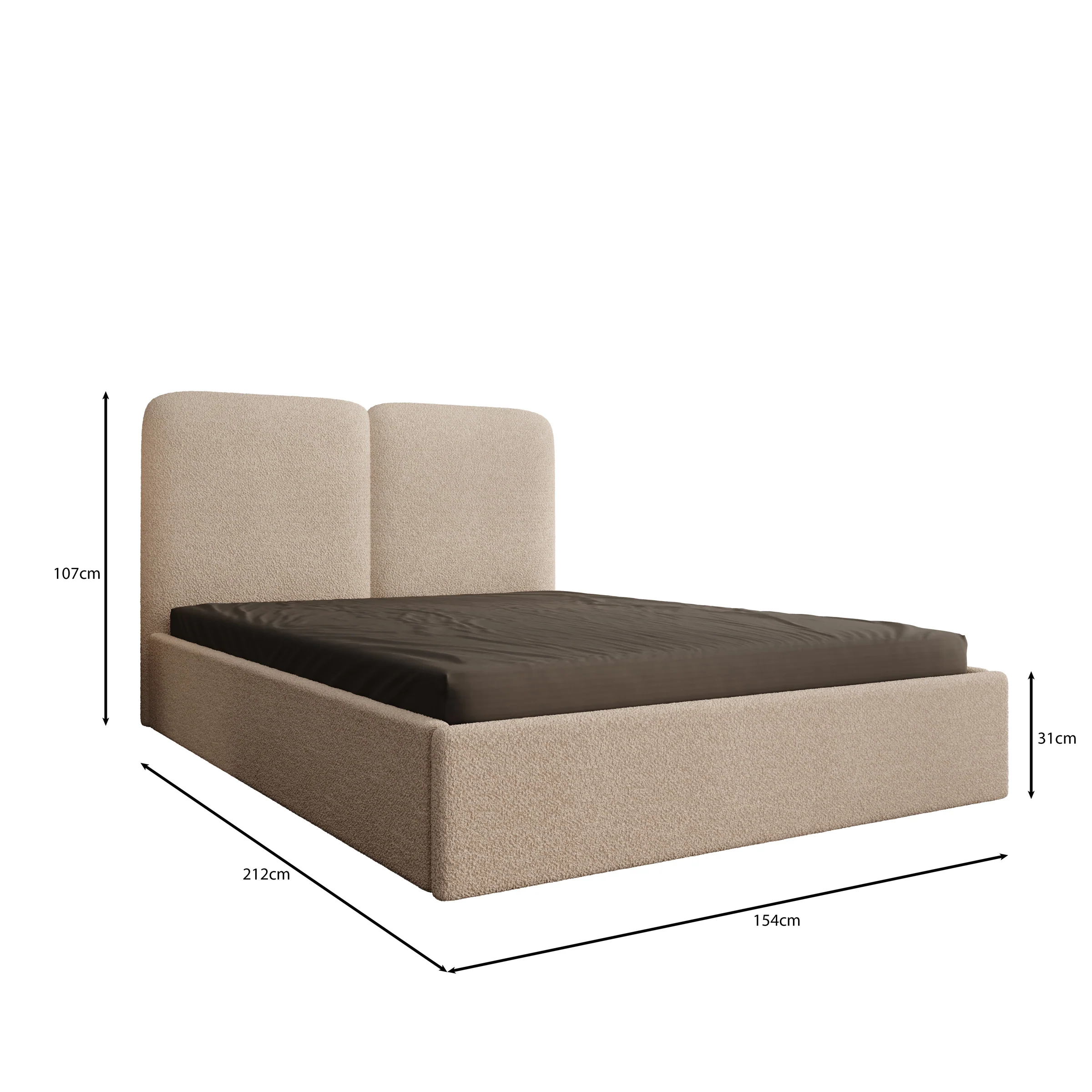 Hibrido - Tweepersoonsbed - Beige teddystof - 140x200 cm - Image 4