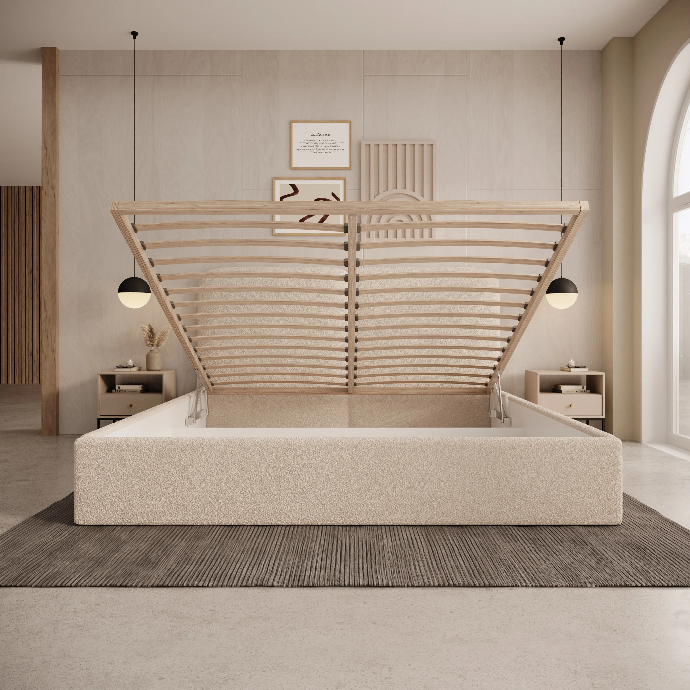 Hibrido - Tweepersoonsbed - Beige teddystof - 180x200 cm - Image 2