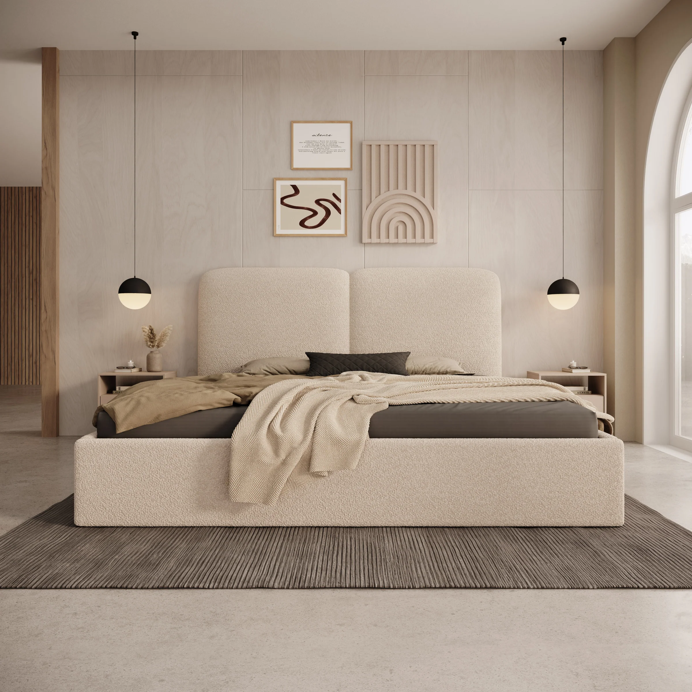 Hibrido - Tweepersoonsbed - Beige teddystof - 180x200 cm - Image 3