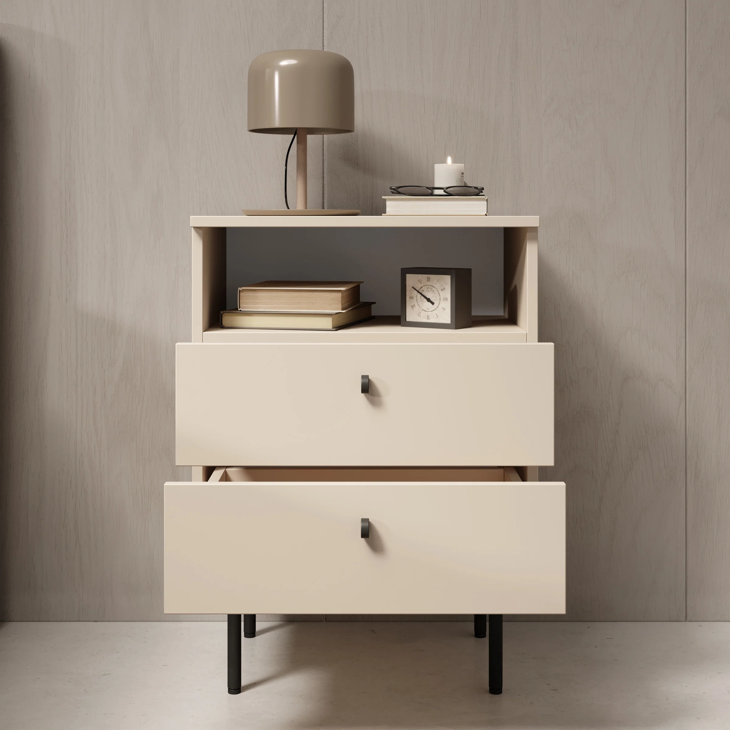 Hidde 2 - Nachtkastje - Beige - 50x36x69 cm - Image 2