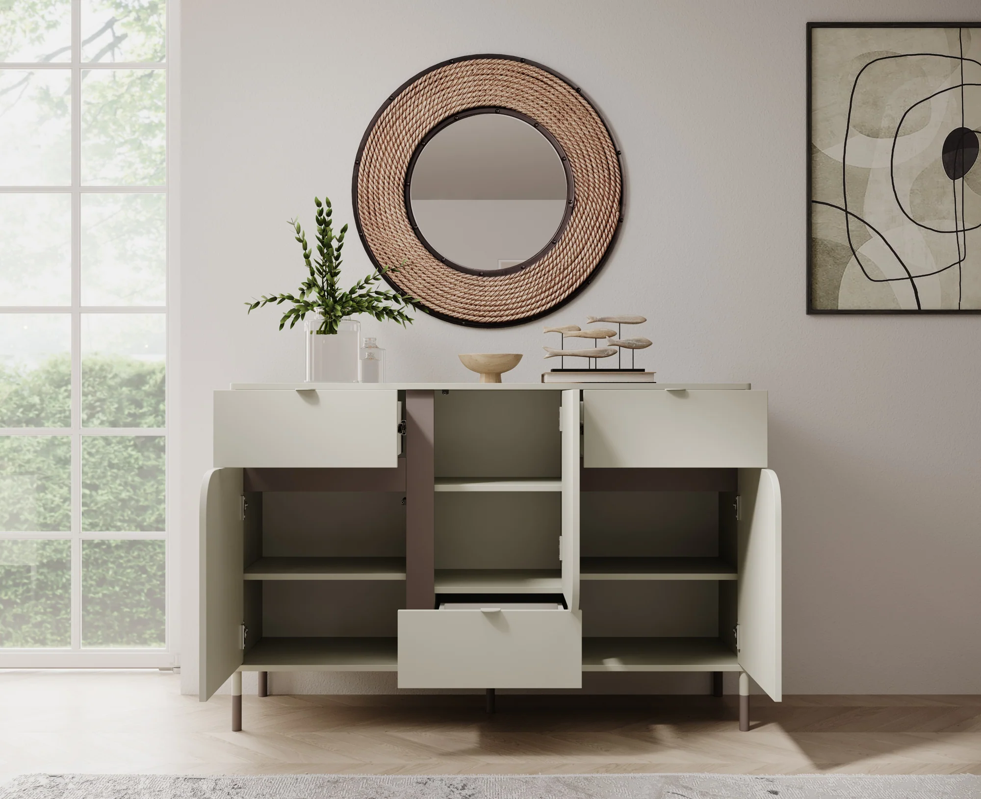 Hill - Dressoir - Beige - 130x40x87 cm - Image 3