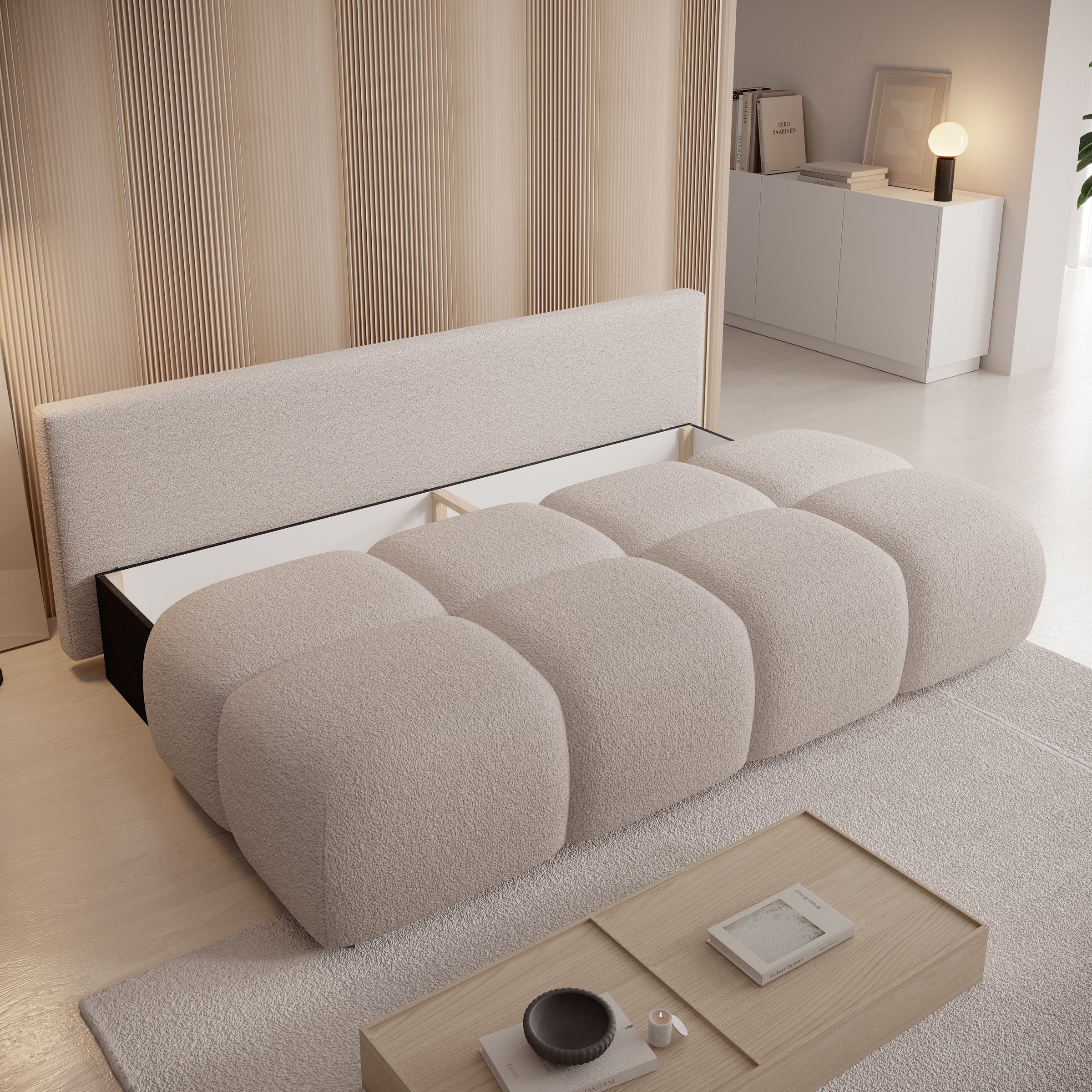 Hindrance - Slaapbank - Teddystof beige - 195x90x89 cm - Image 4