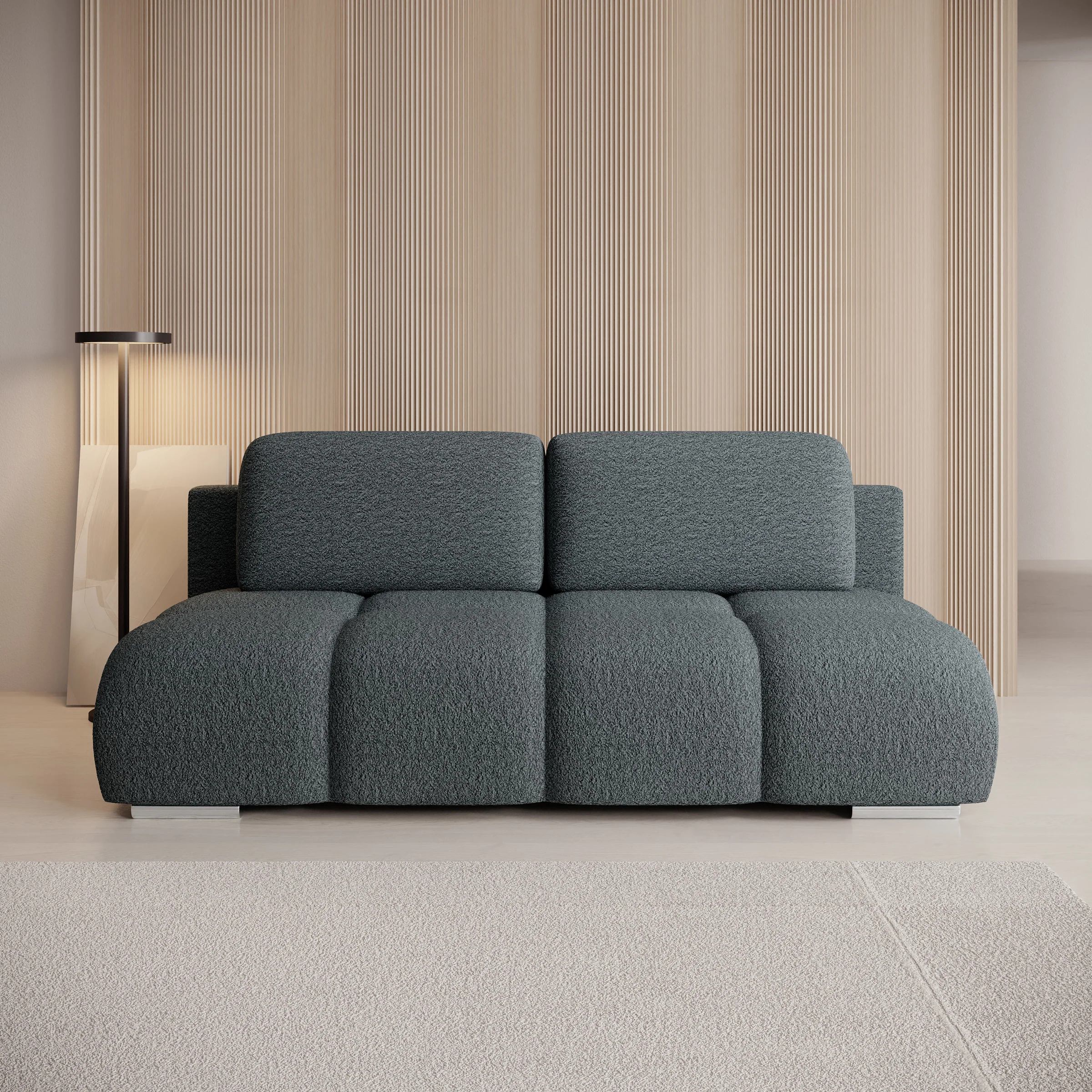 Hindrance - Slaapbank - Teddystof zwart - 195x90x89 cm - Image 3