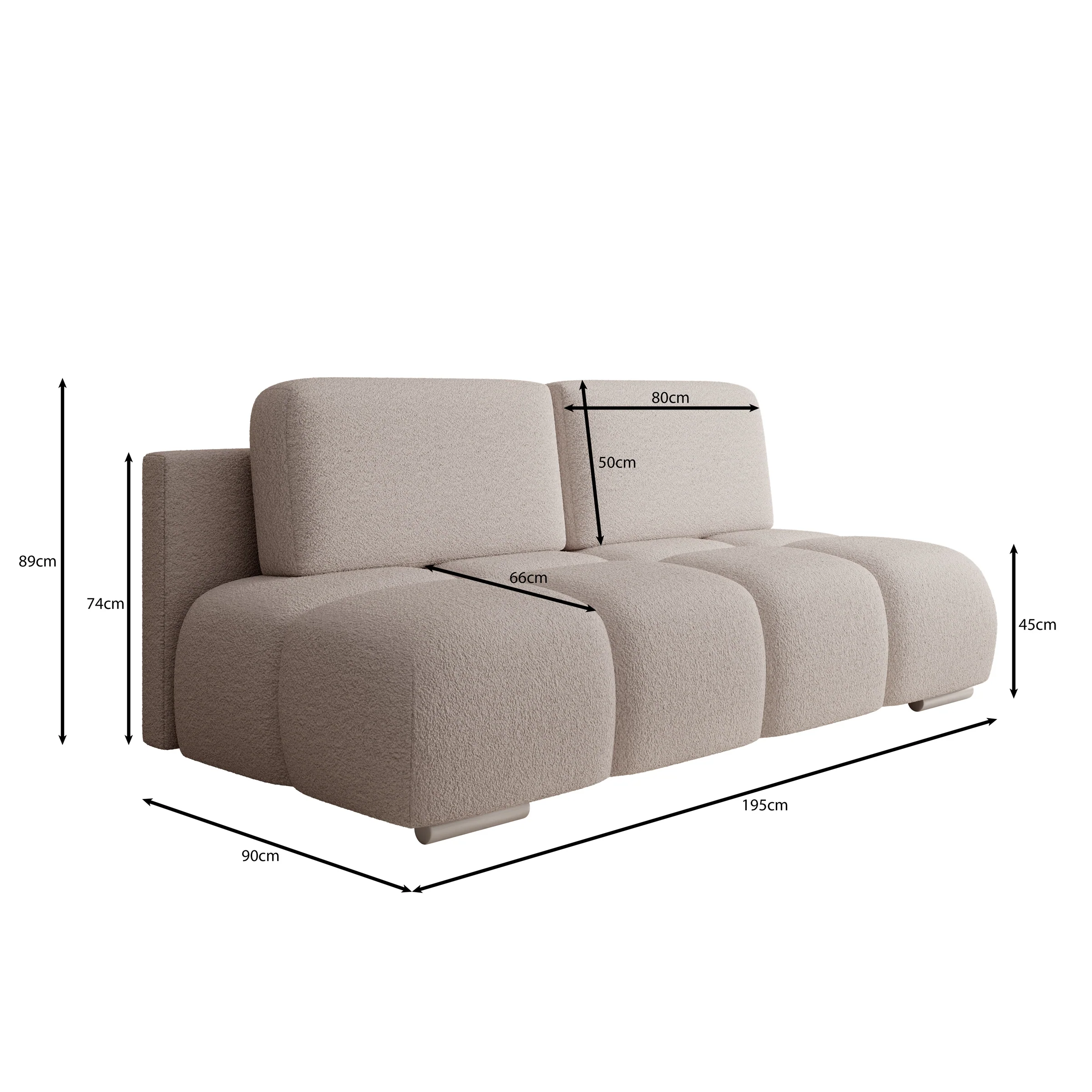 Hindrance - Slaapbank - Teddystof zwart - 195x90x89 cm - Image 5