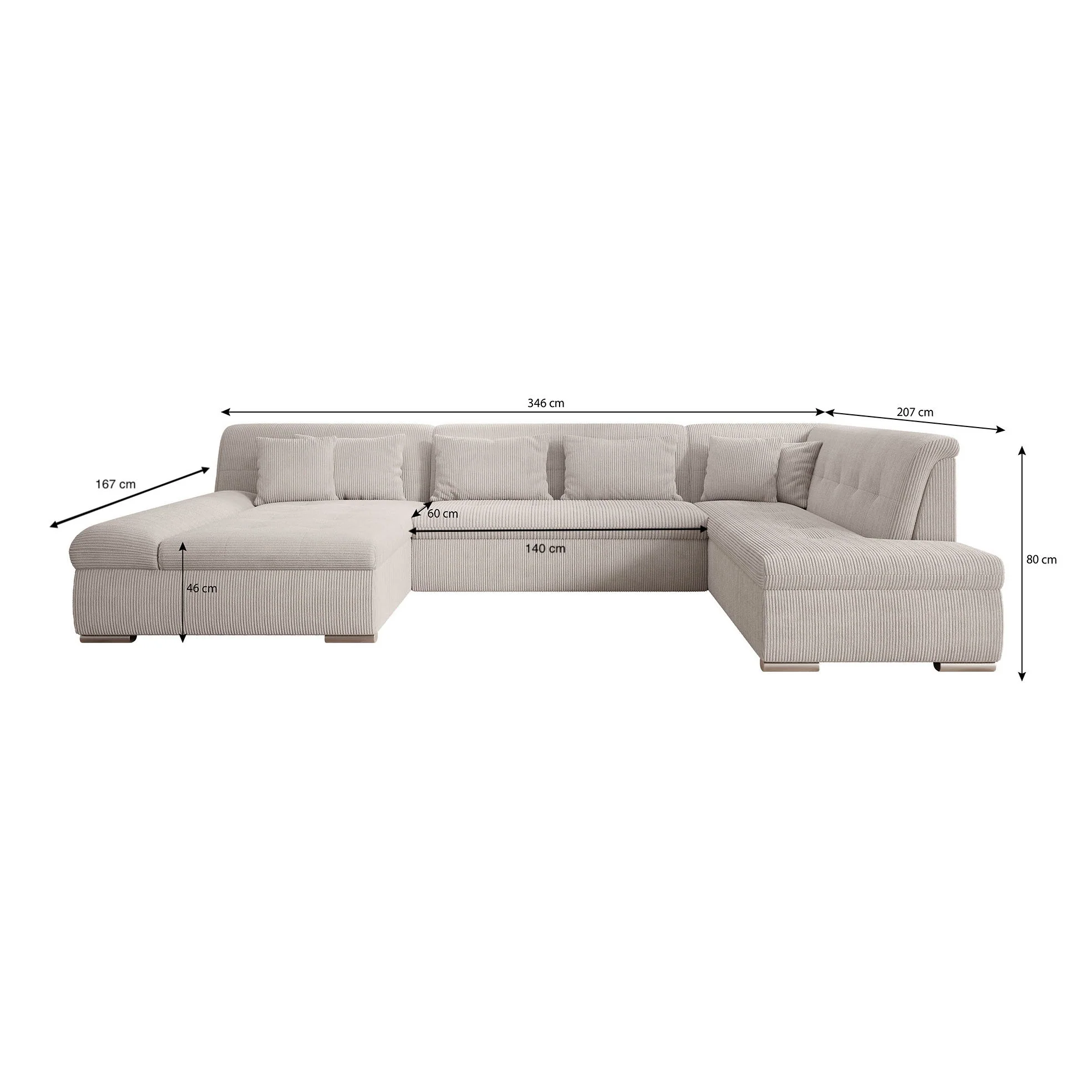 Alberta XL - Hoekbank 5-zits met slaapfunctie - Velvet zwart - Links - Image 6