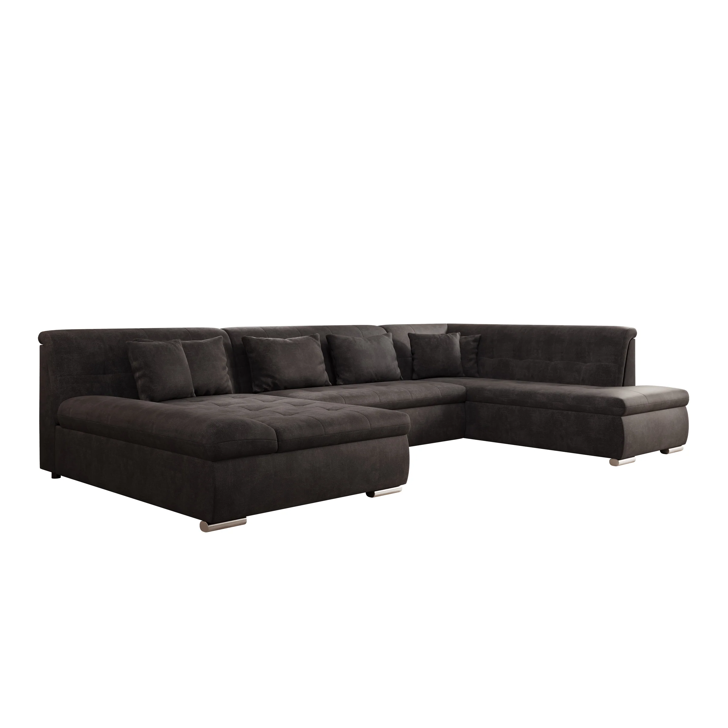 Alberta XL - Hoekbank 5-zits met slaapfunctie - Velvet zwart - Links - Image 7
