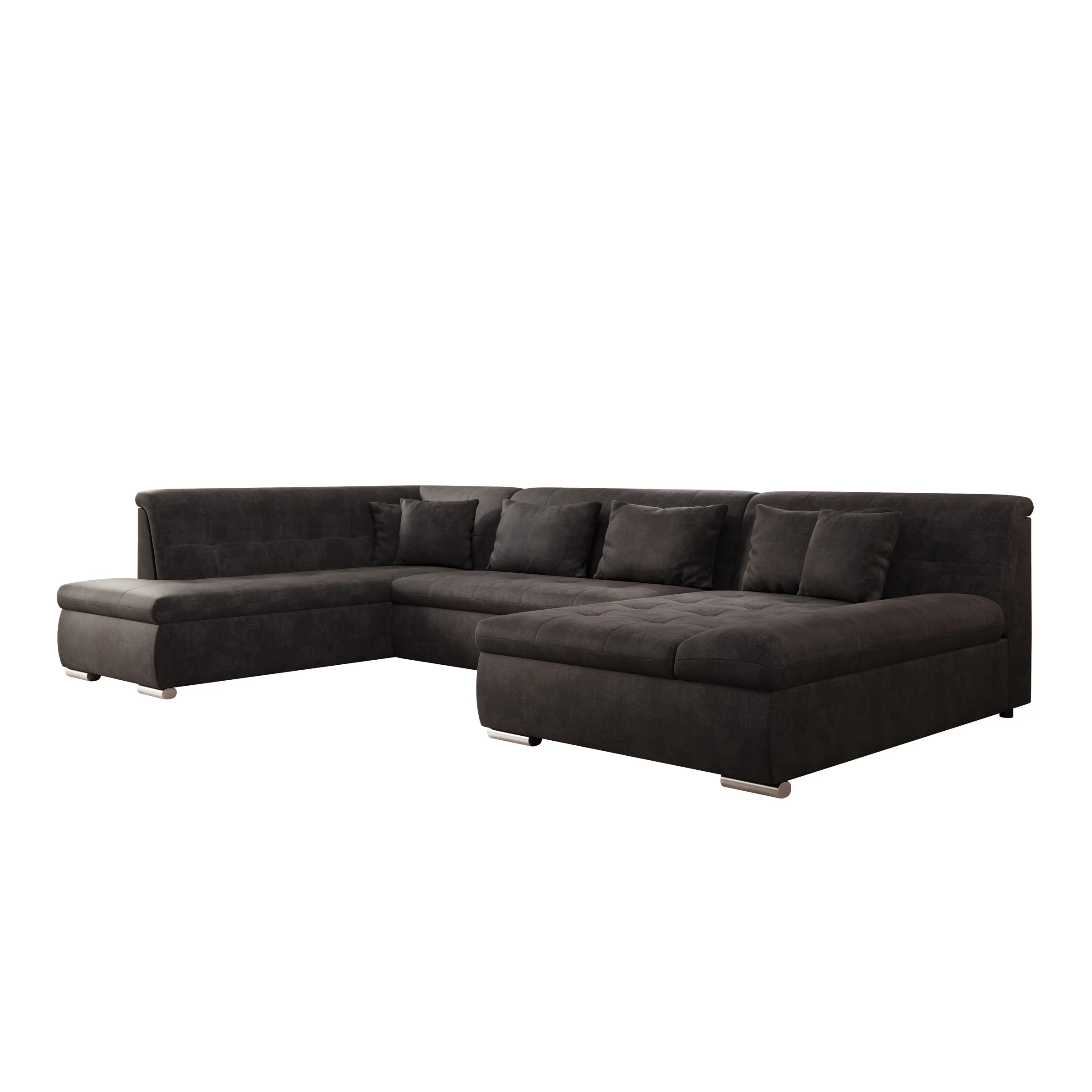 Alberta XL - Hoekbank 5-zits met slaapfunctie - Velvet zwart - Rechts - Image 7