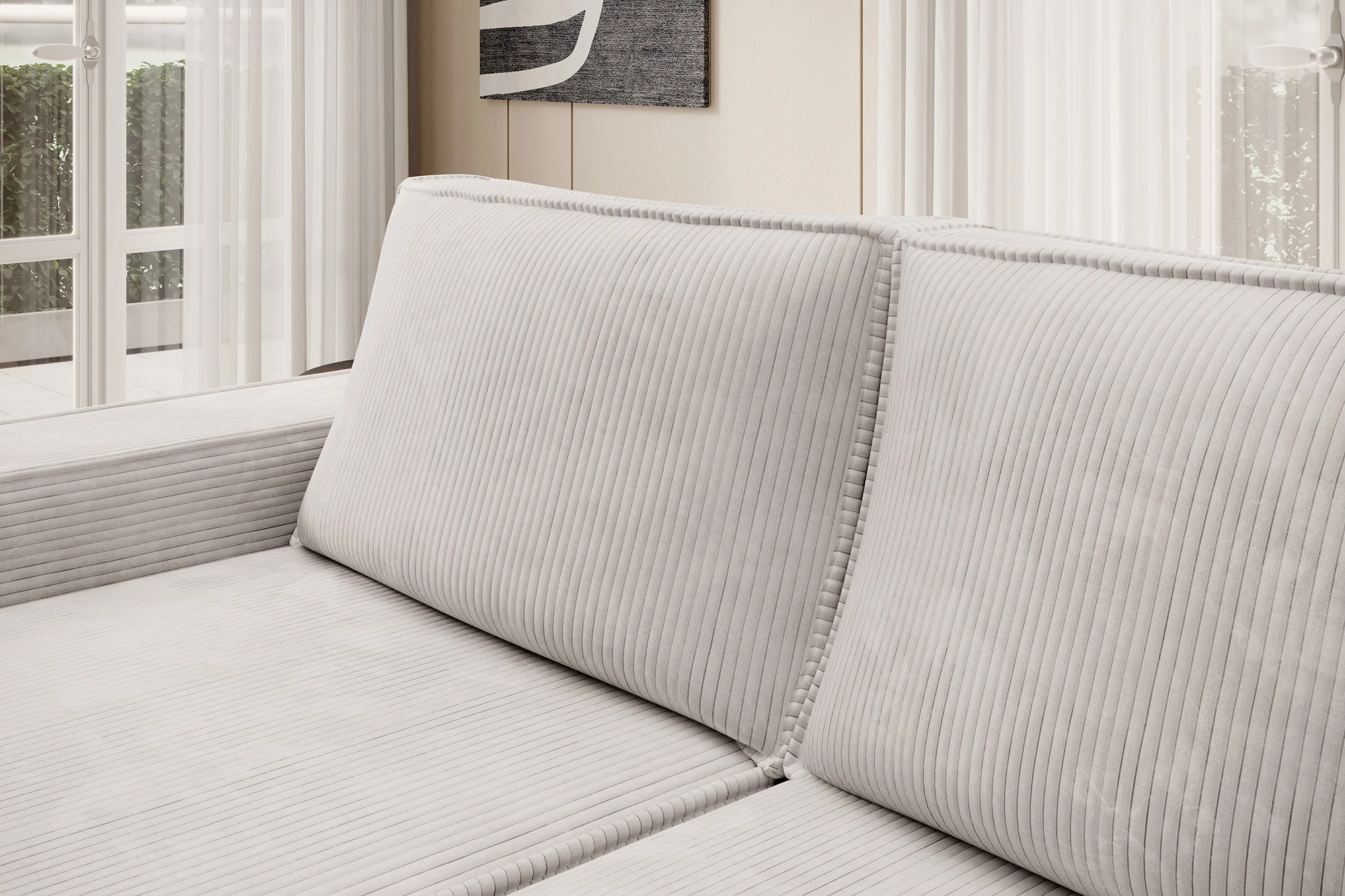 Foster - Hoekbank - Beige Ribstof - Links - Image 3