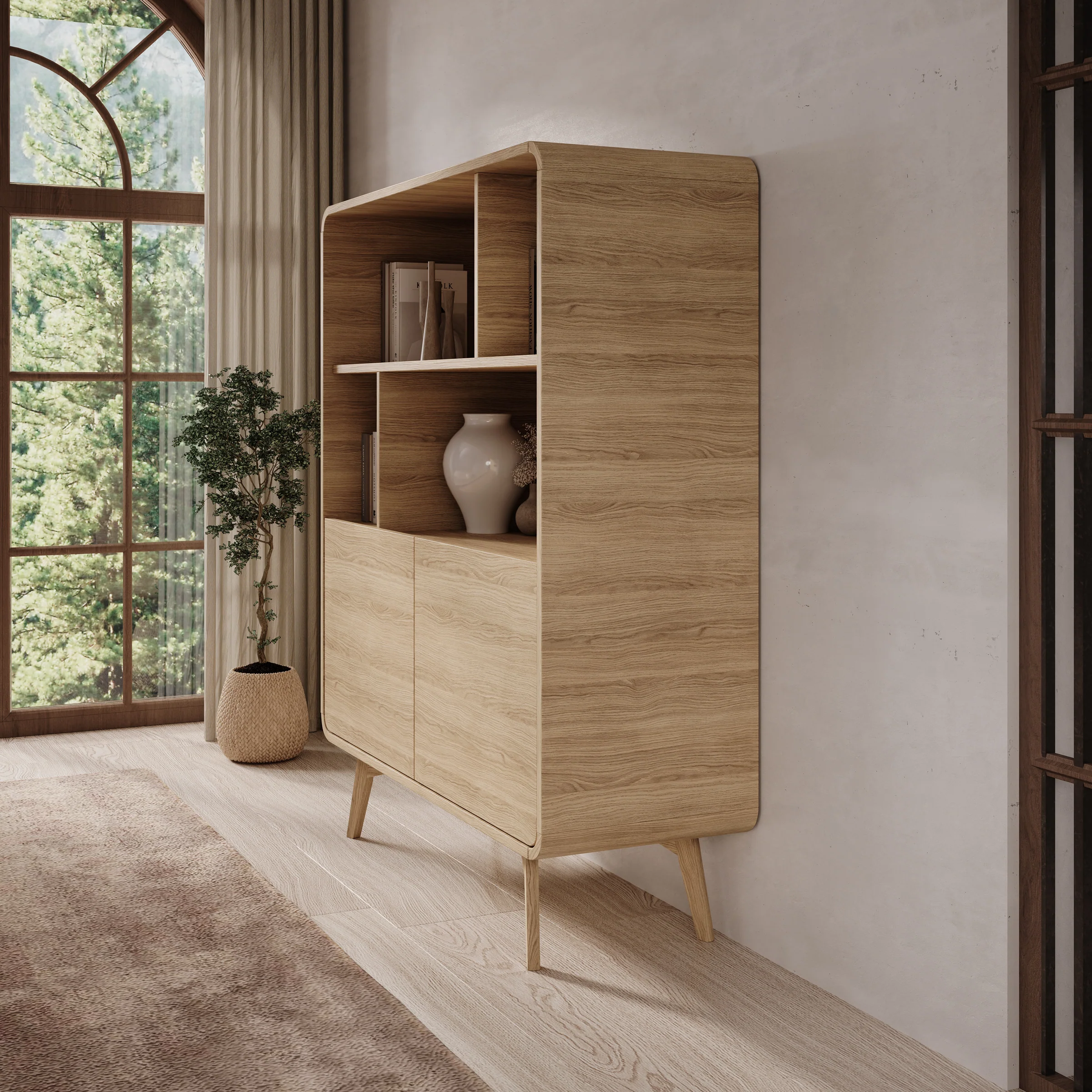 Hoshii - Boekenkast - Eikenpatroon - 108x39x130 cm - Image 4