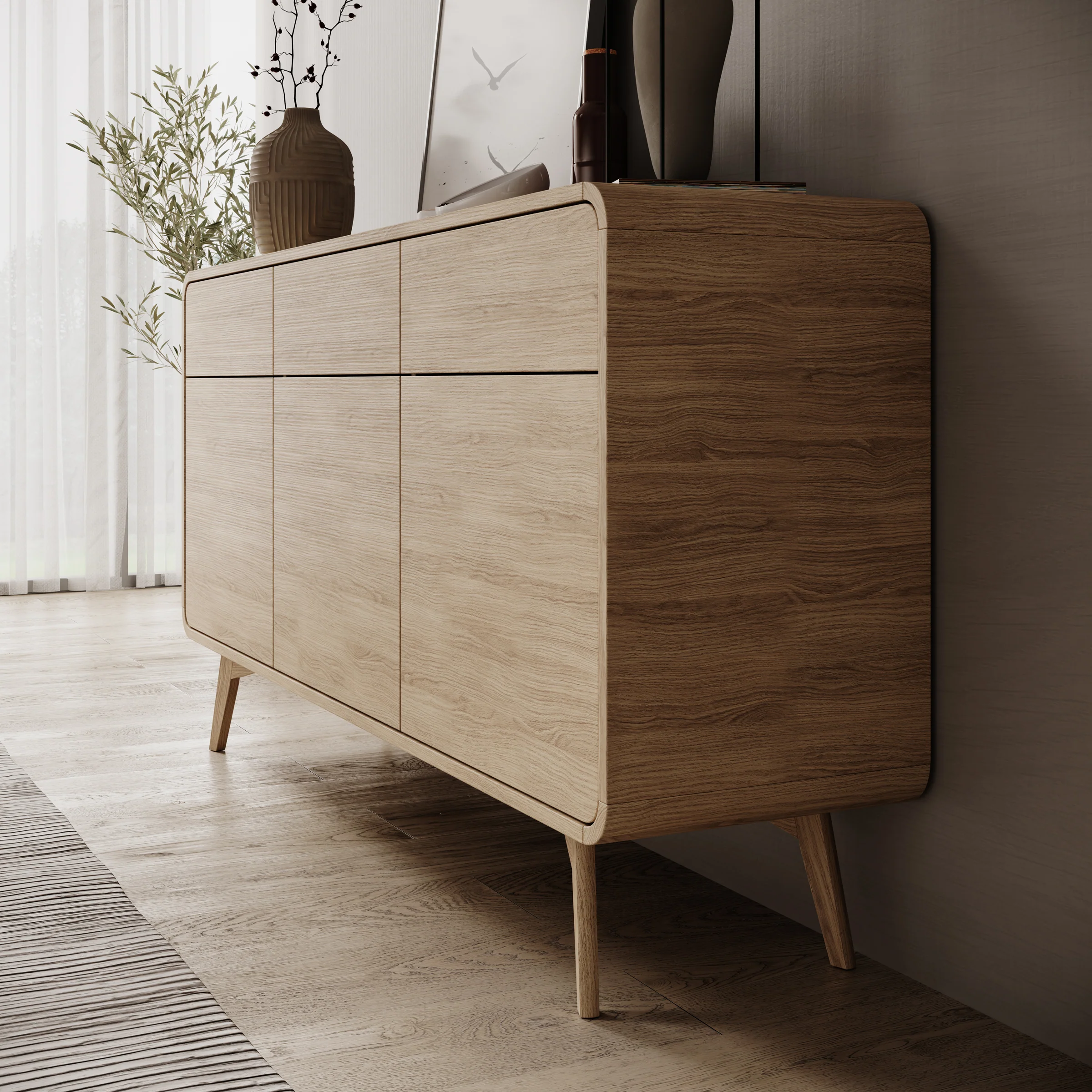 Hoshii - Dressoir - Eikenpatroon - 160x39x84 cm - Image 4