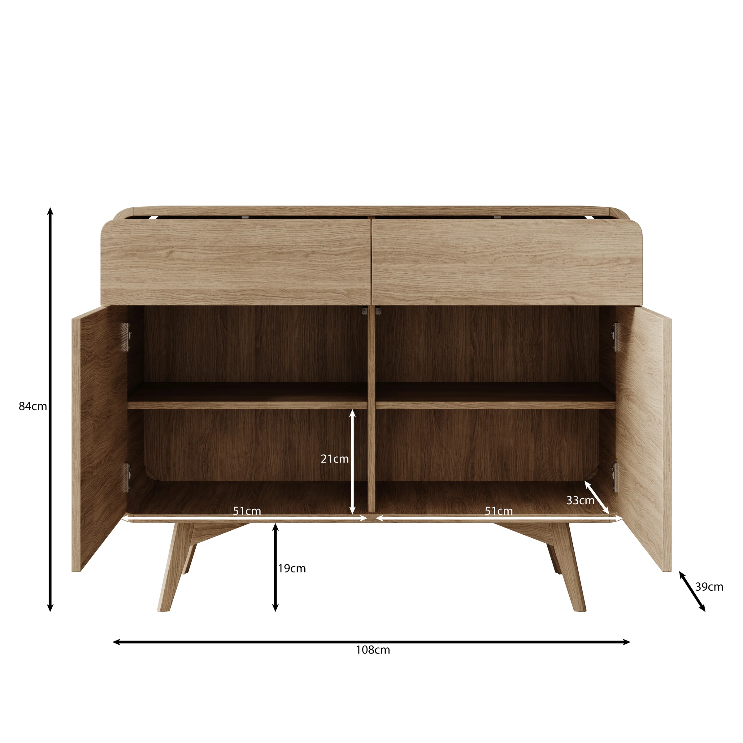 Hoshii - Dressoir - Eikenpatroon - 108x39x84 cm - Image 5