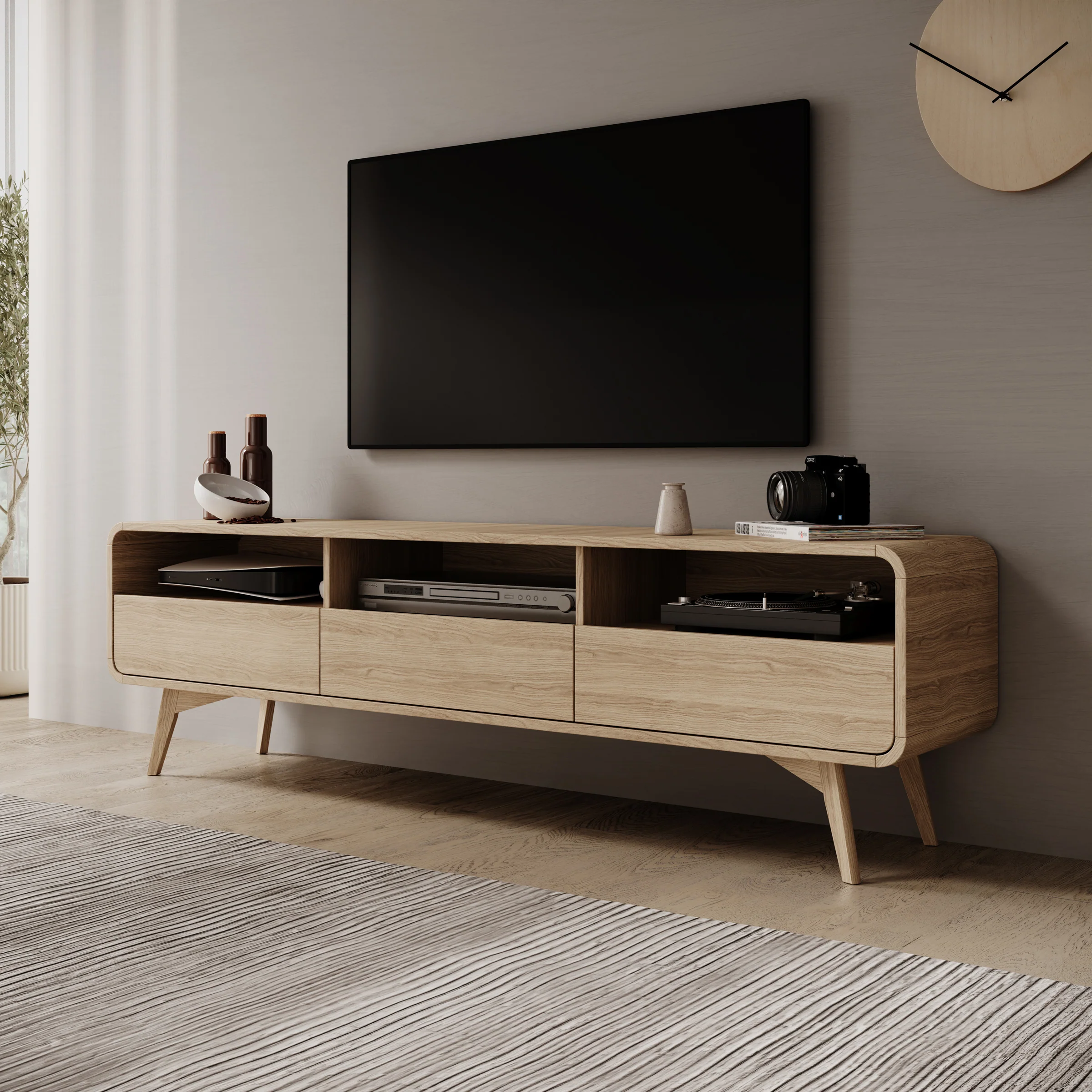 Hoshii - TV-Meubel - Eikenpatroon - 180x39x53 cm