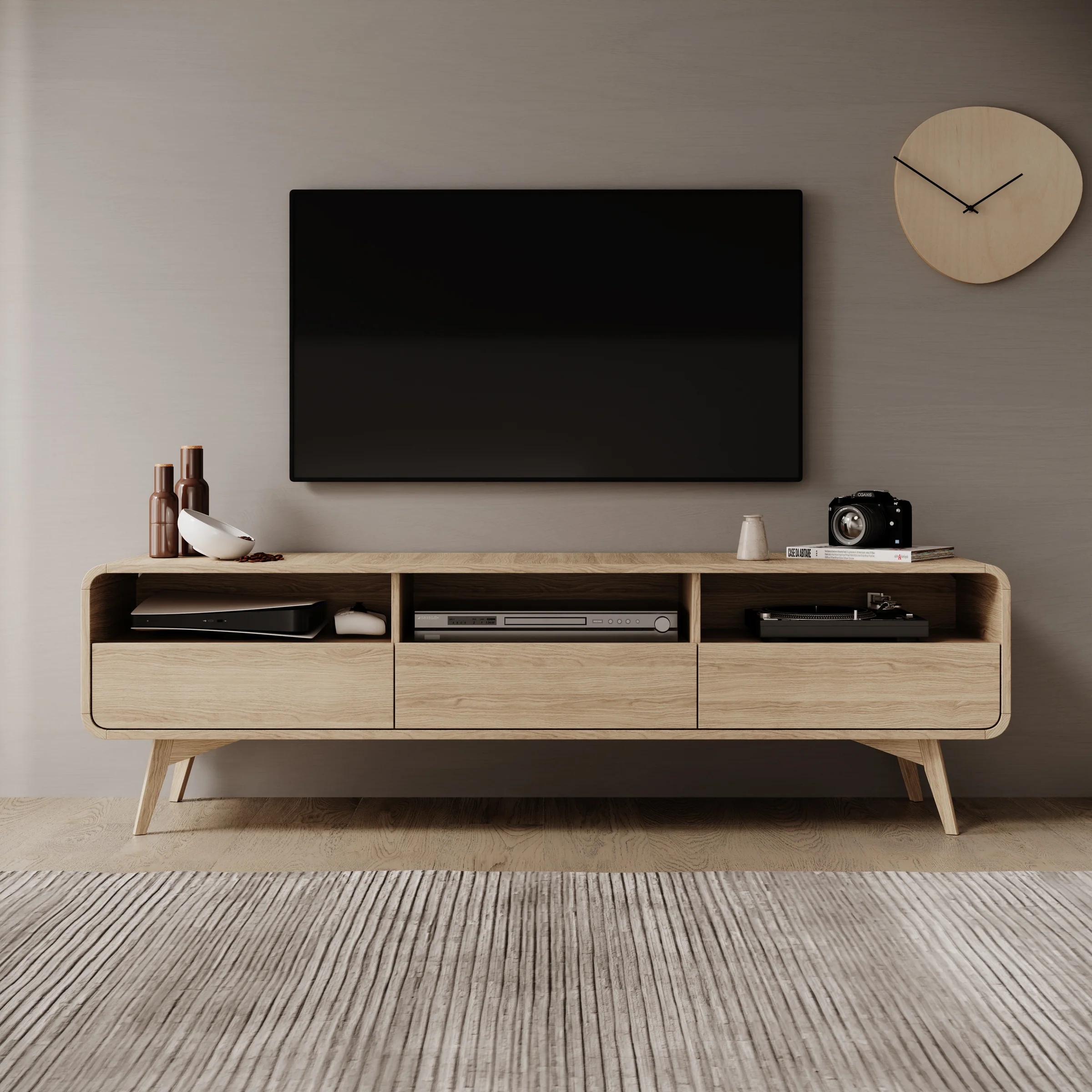 Hoshii - TV-Meubel - Eikenpatroon - 180x39x53 cm - Image 3