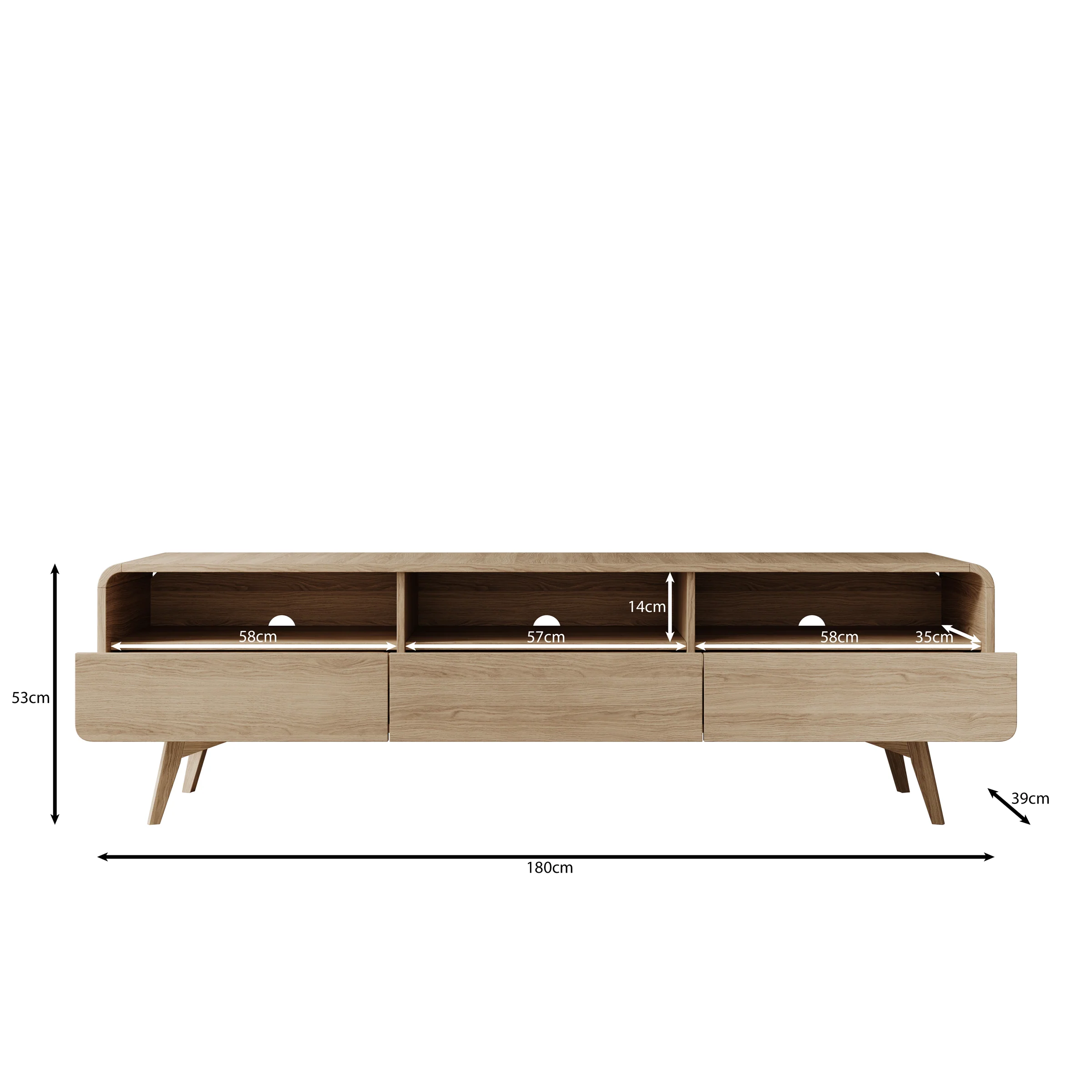 Hoshii - TV-Meubel - Eikenpatroon - 180x39x53 cm - Image 5