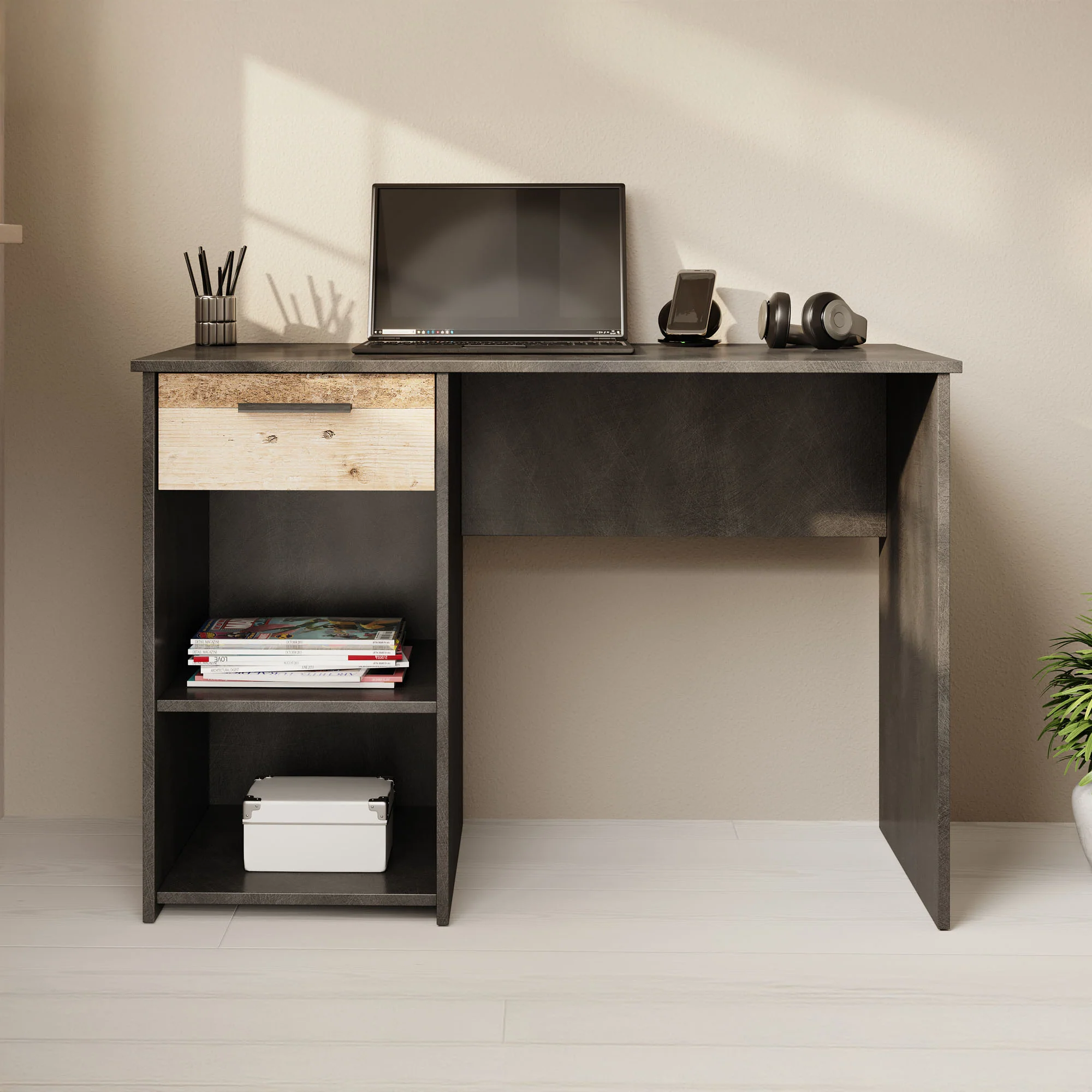 Hyatt - Bureau - Eiken/wit - 156x55 cm - Image 3